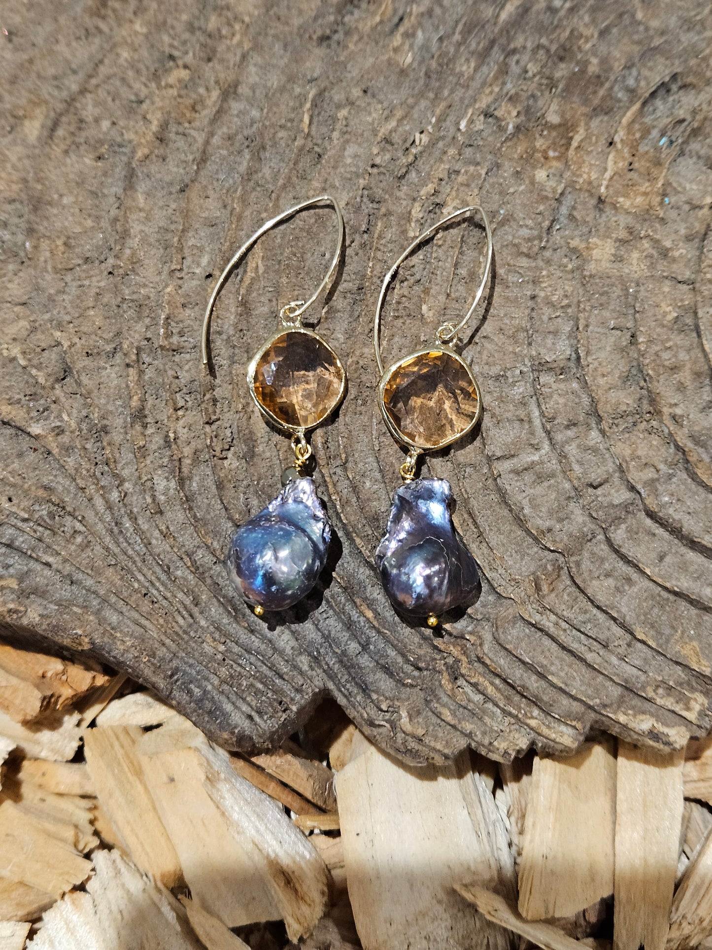 Baroque Pearl and Crystal Earrings