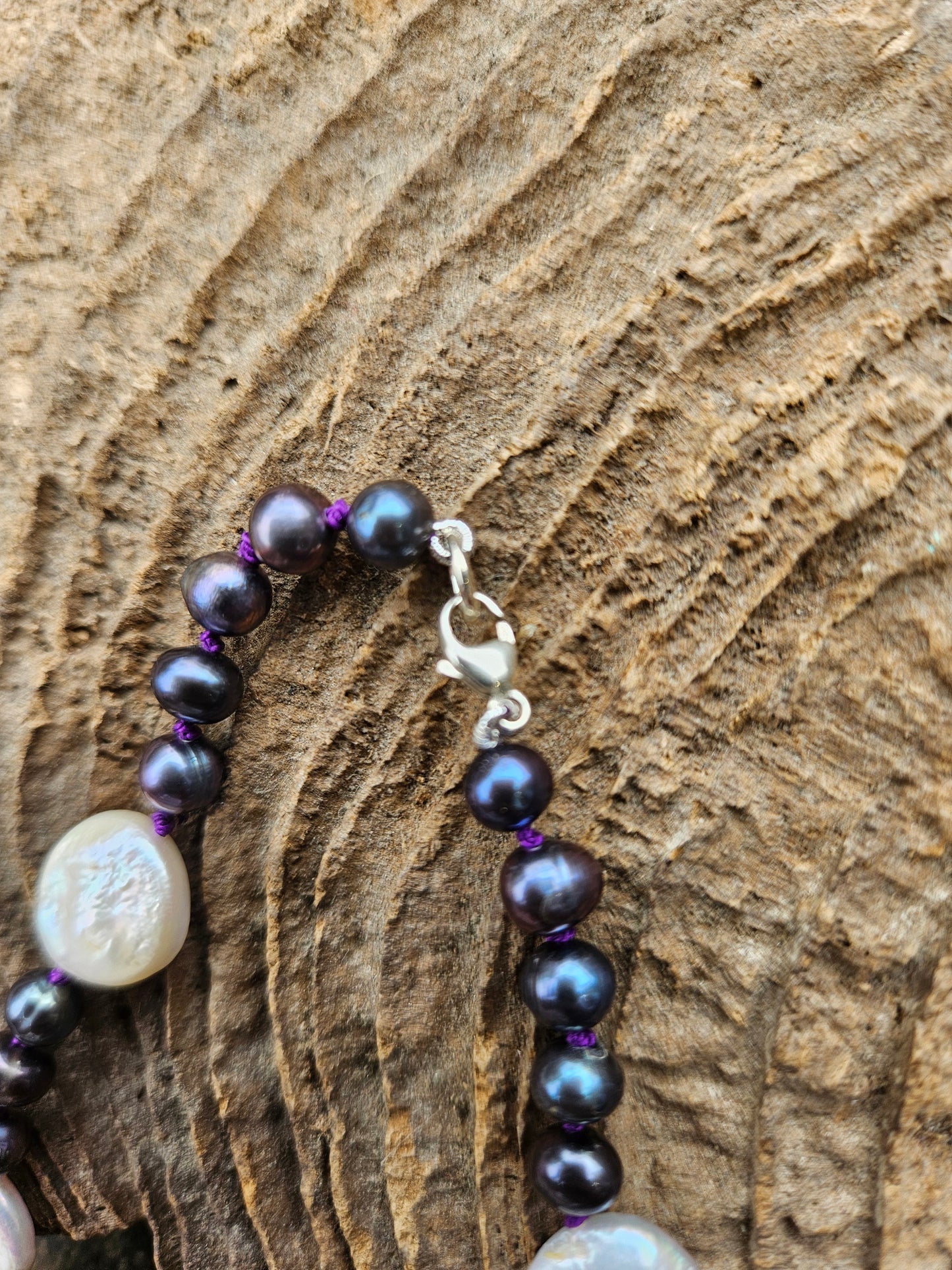 Black and White Freshwater Pearl Necklace