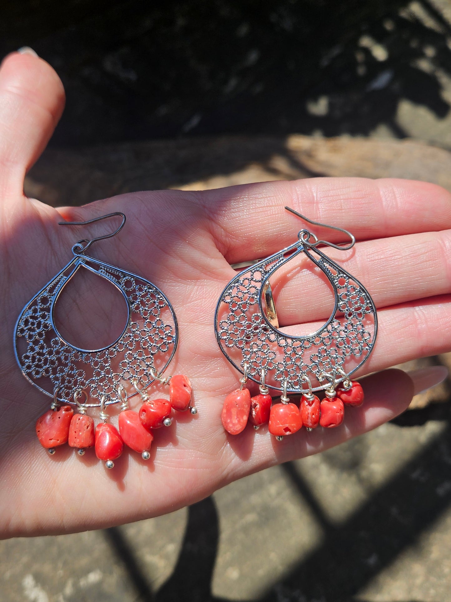 Coral Boho Earrings