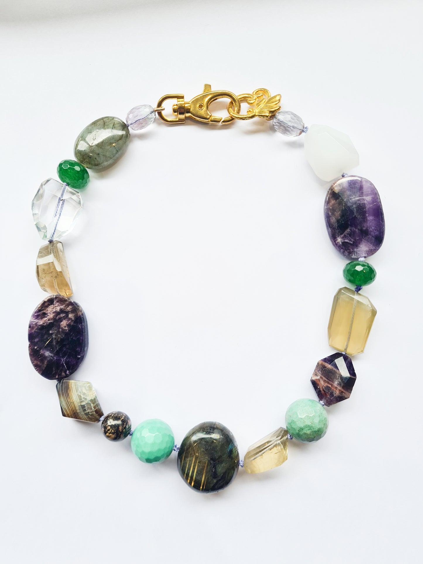 Amethyst, Amazonite, Quartz, Agate and Labradorite Necklace