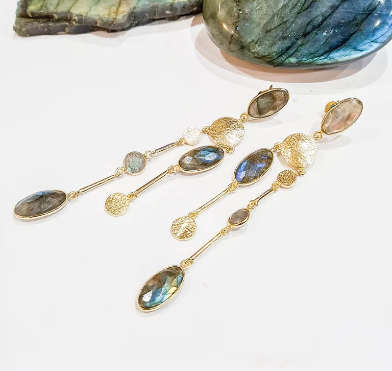 Labradorite Chandelier Earrings