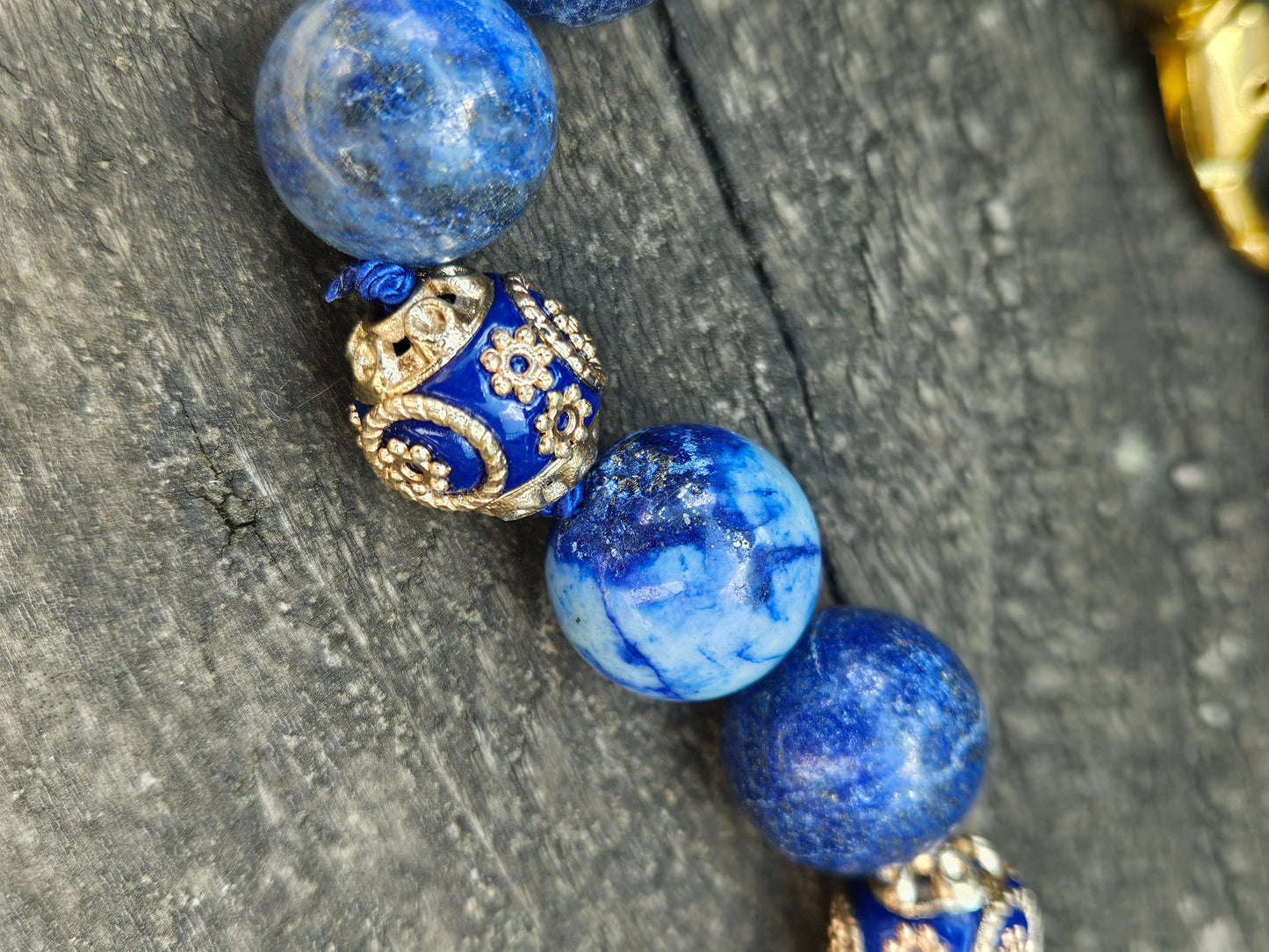 Lapis Lazuli and Ceramic Bead Starfish Necklace