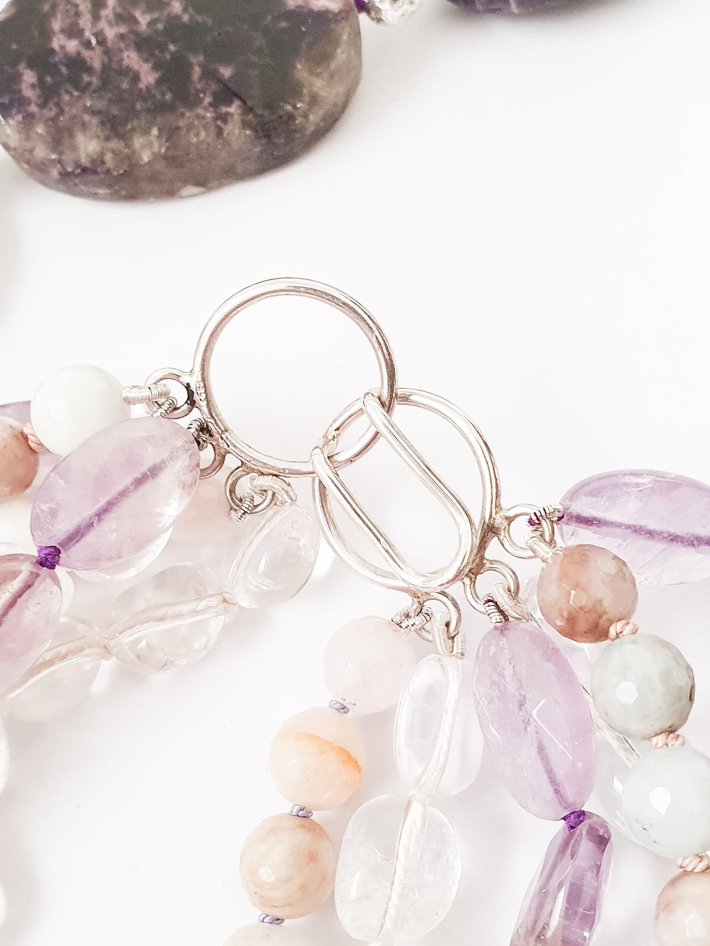 Aquamarine, Clear Quartz, Amethyst and Ametrine Necklace