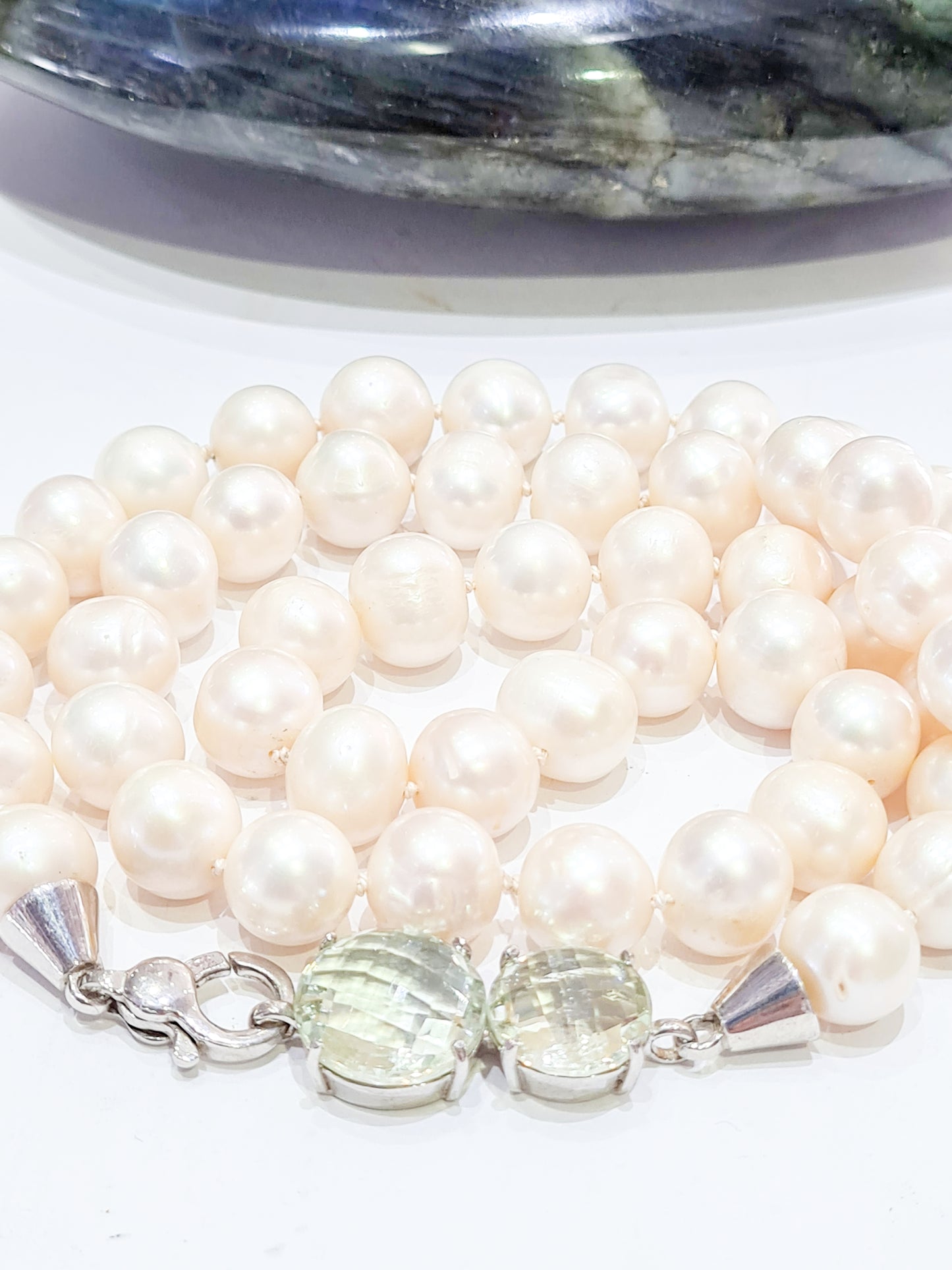 Pearl and Green Amethyst Necklsce