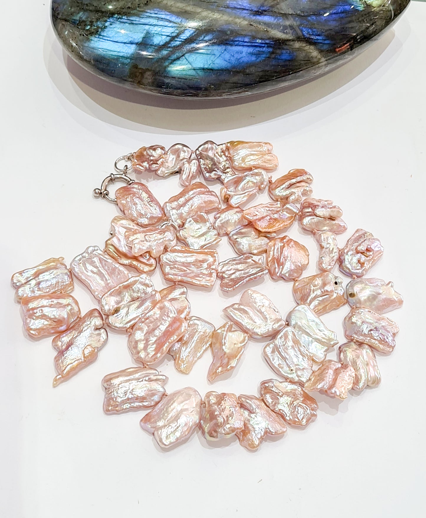 Irregular Pink Pearl Necklace