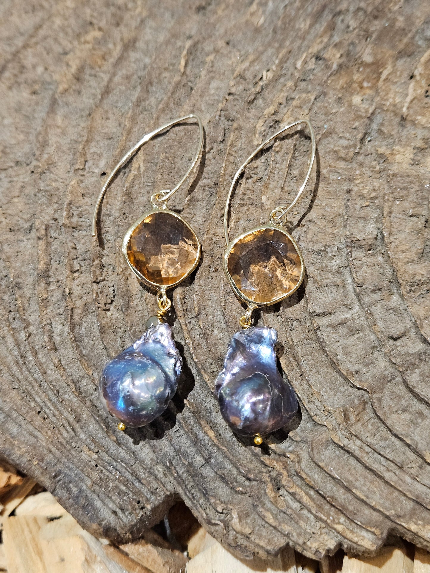 Baroque Pearl and Crystal Earrings