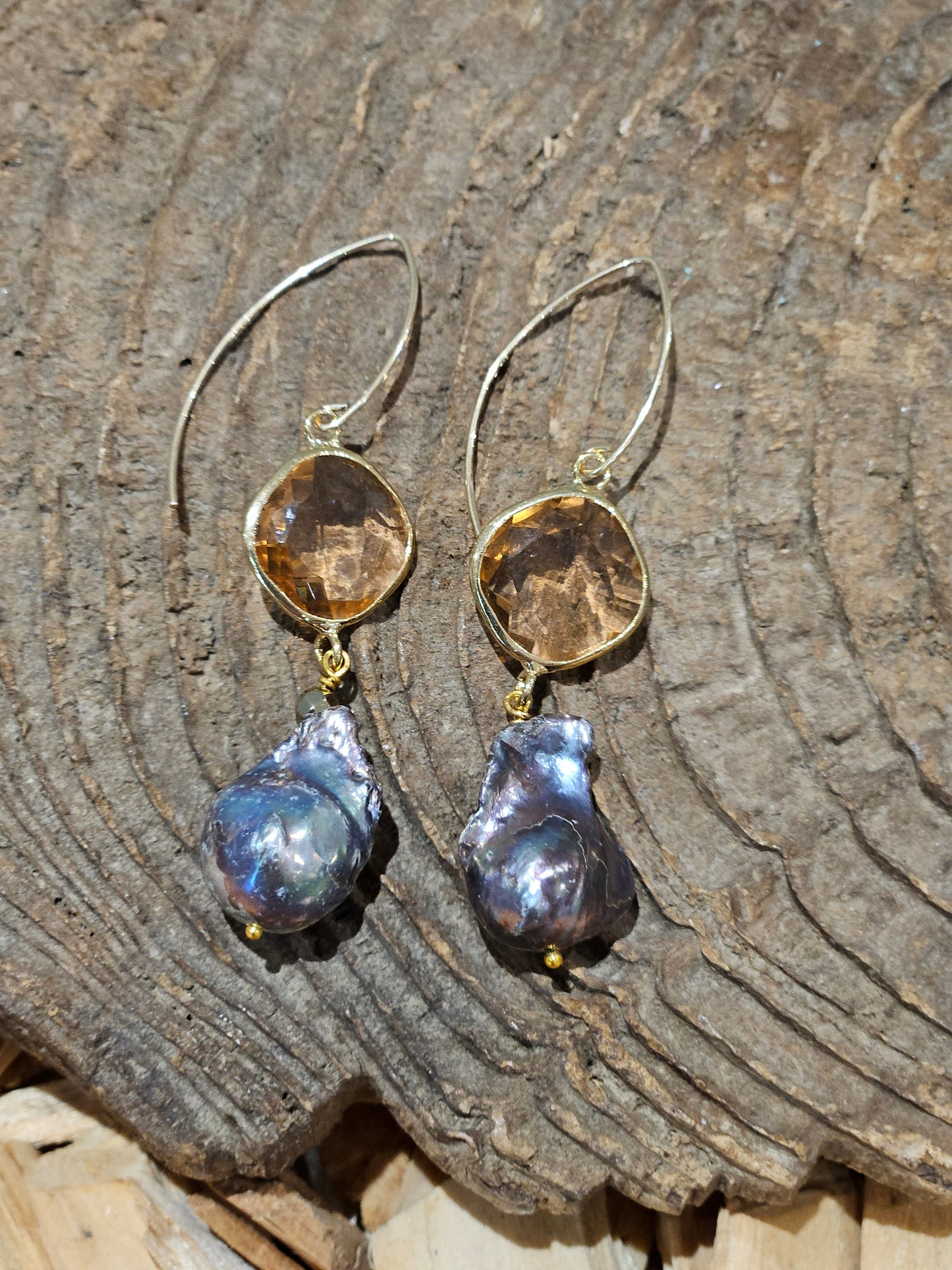 Baroque Pearl and Crystal Earrings