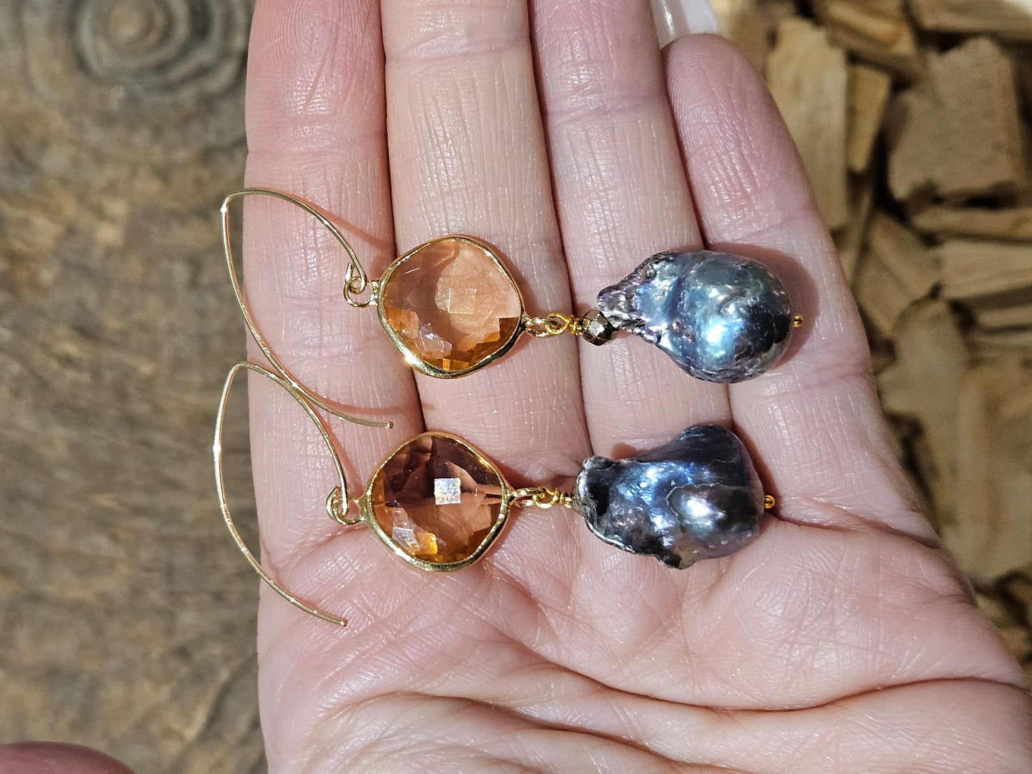 Baroque Pearl and Crystal Earrings