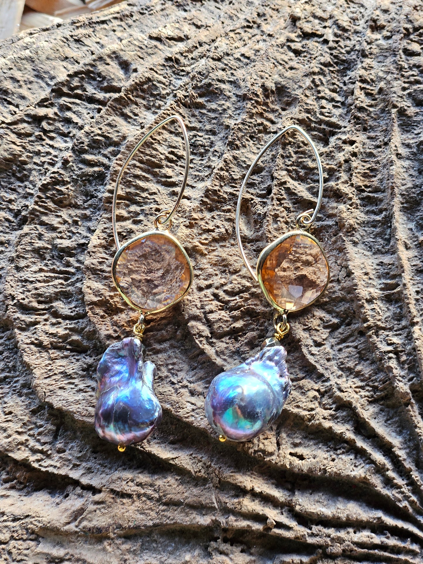 Baroque Pearl and Crystal Earrings