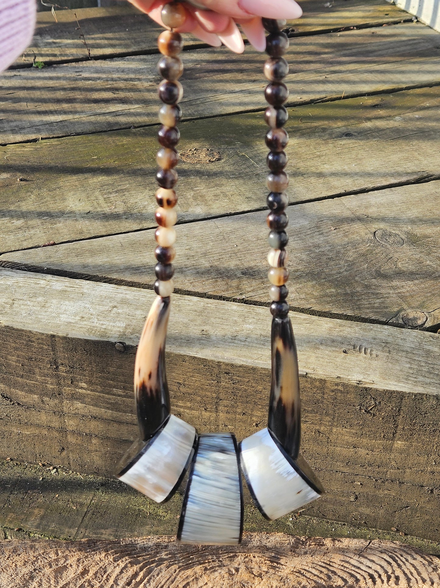 Horn Disc Necklace