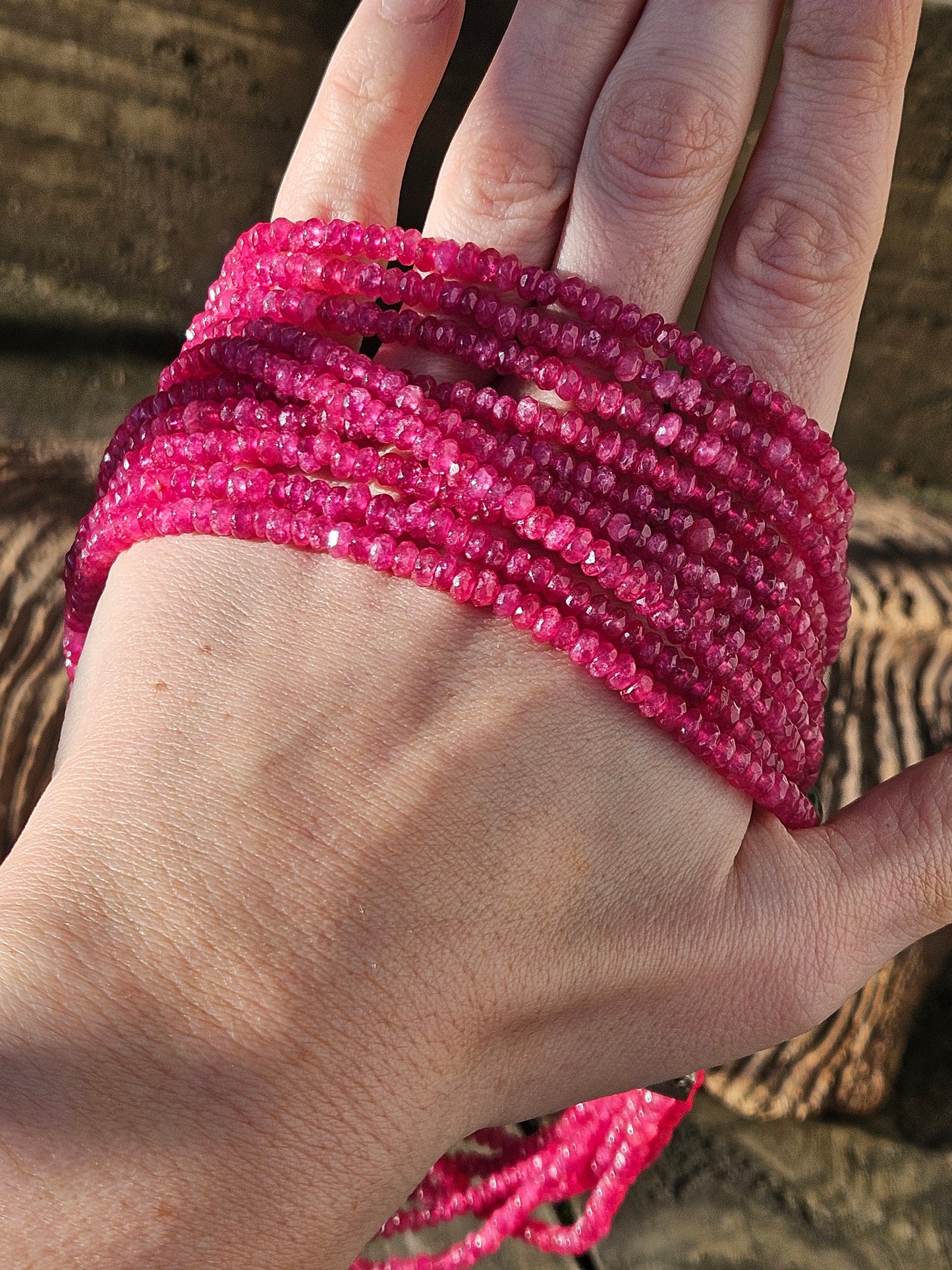 Multi Row Pink Jade Necklace with Carved Jade and Silver Clasp