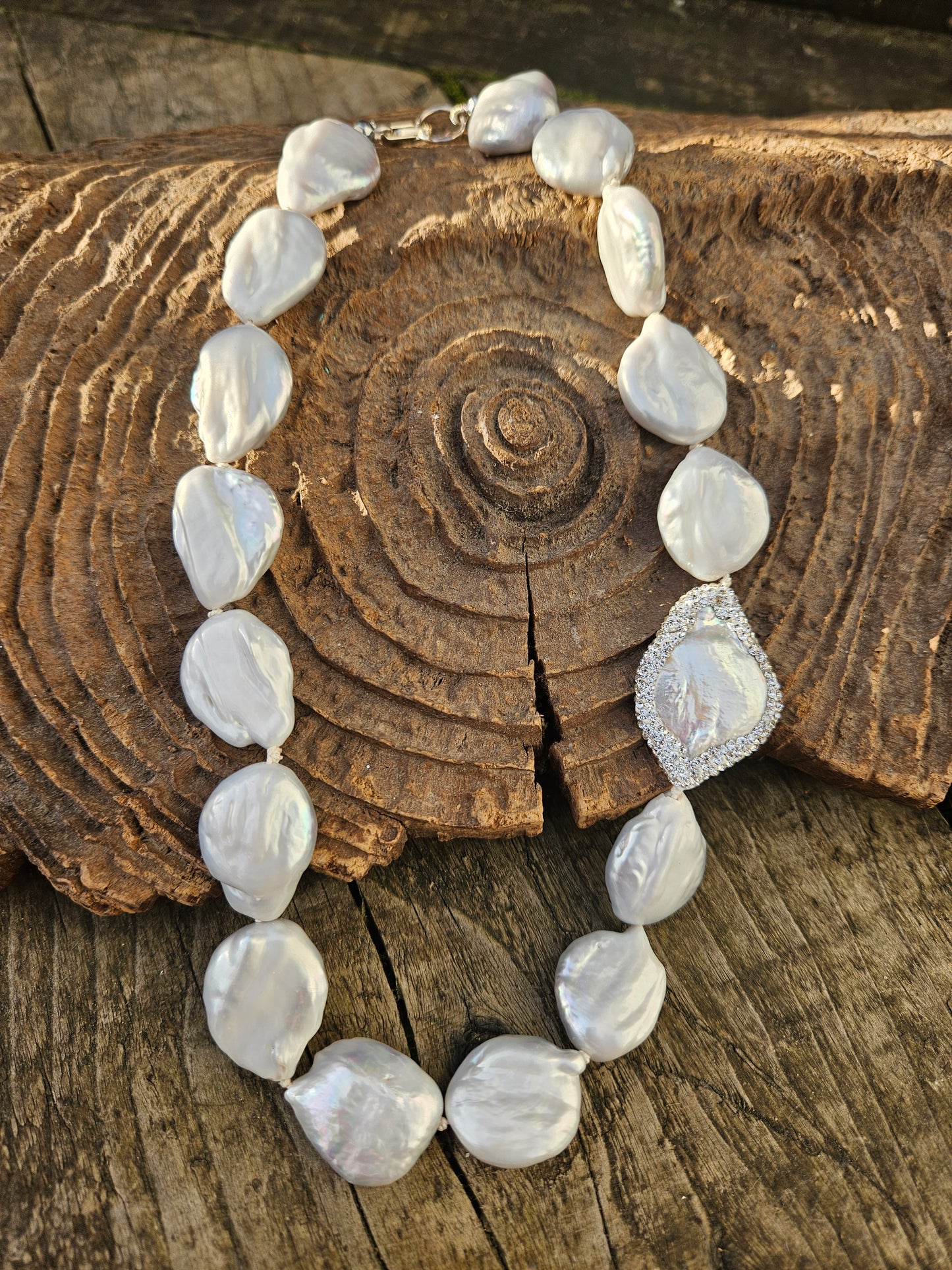 Sparkly Silver Coin Pearls