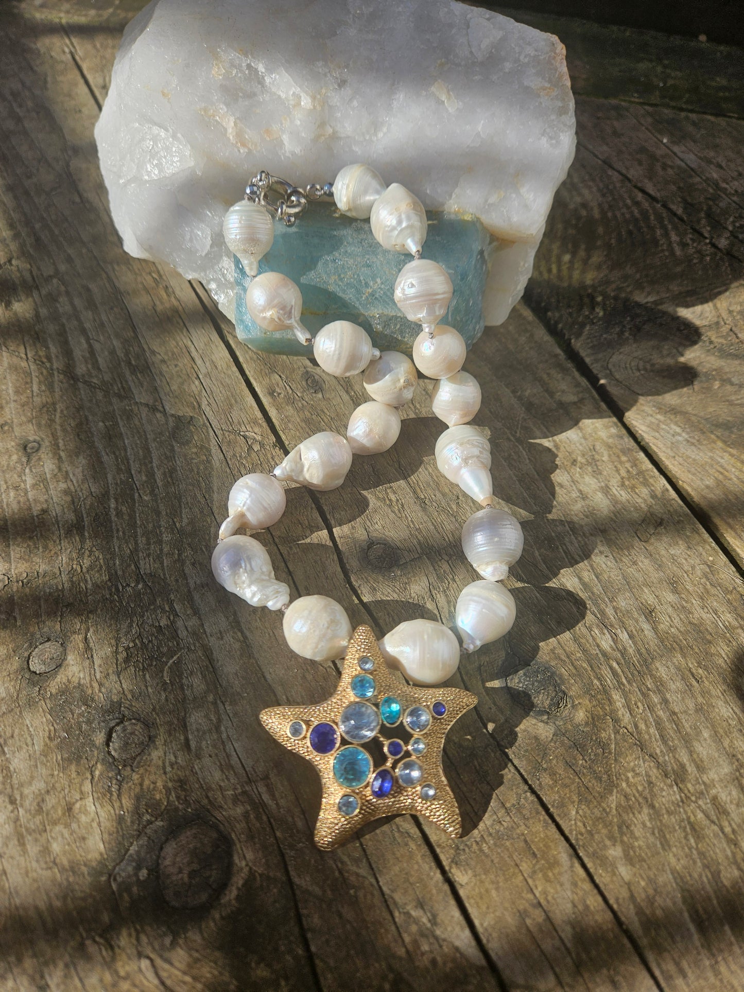 Large Pearl and Starfish Necklace