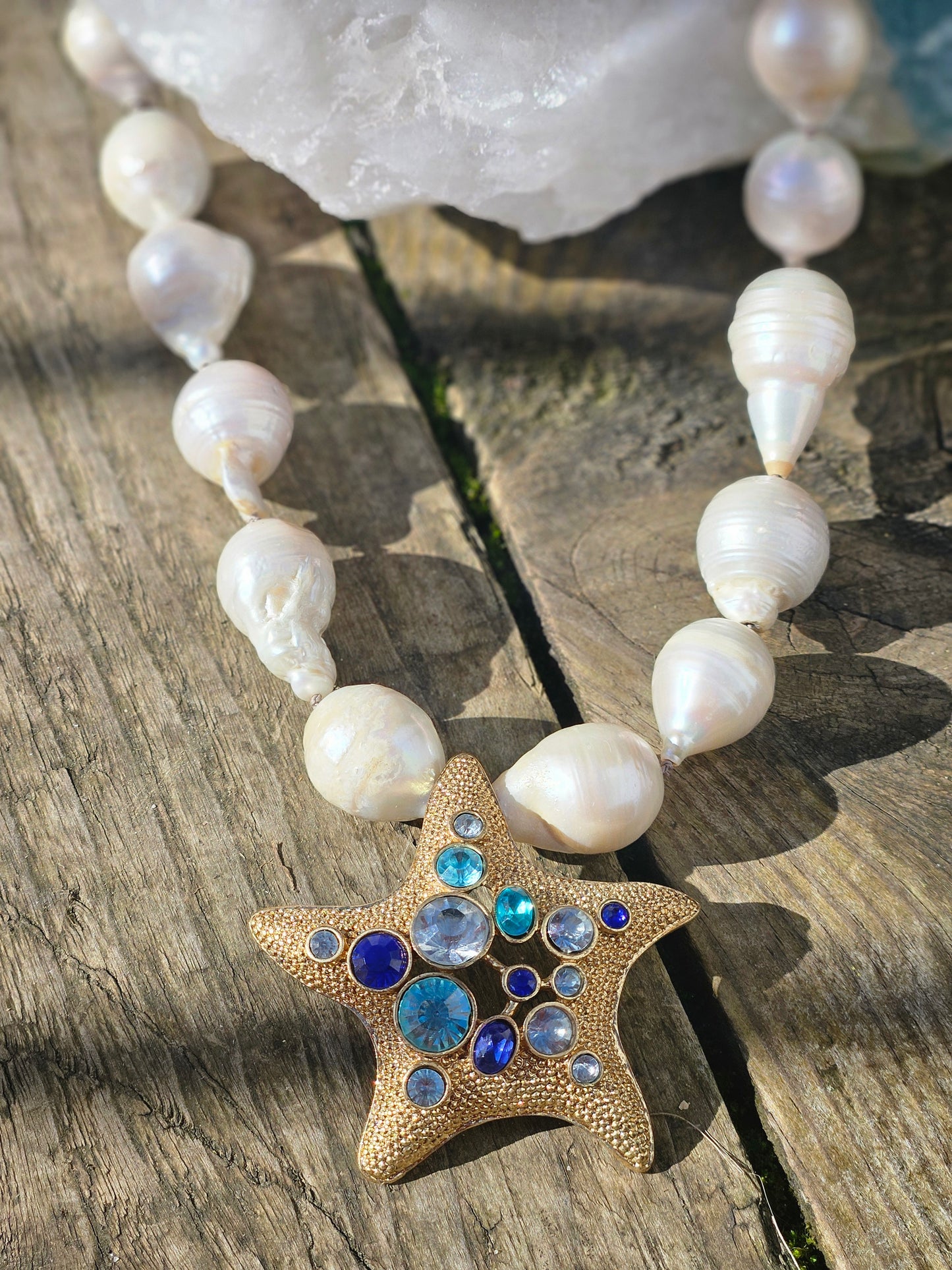 Large Pearl and Starfish Necklace