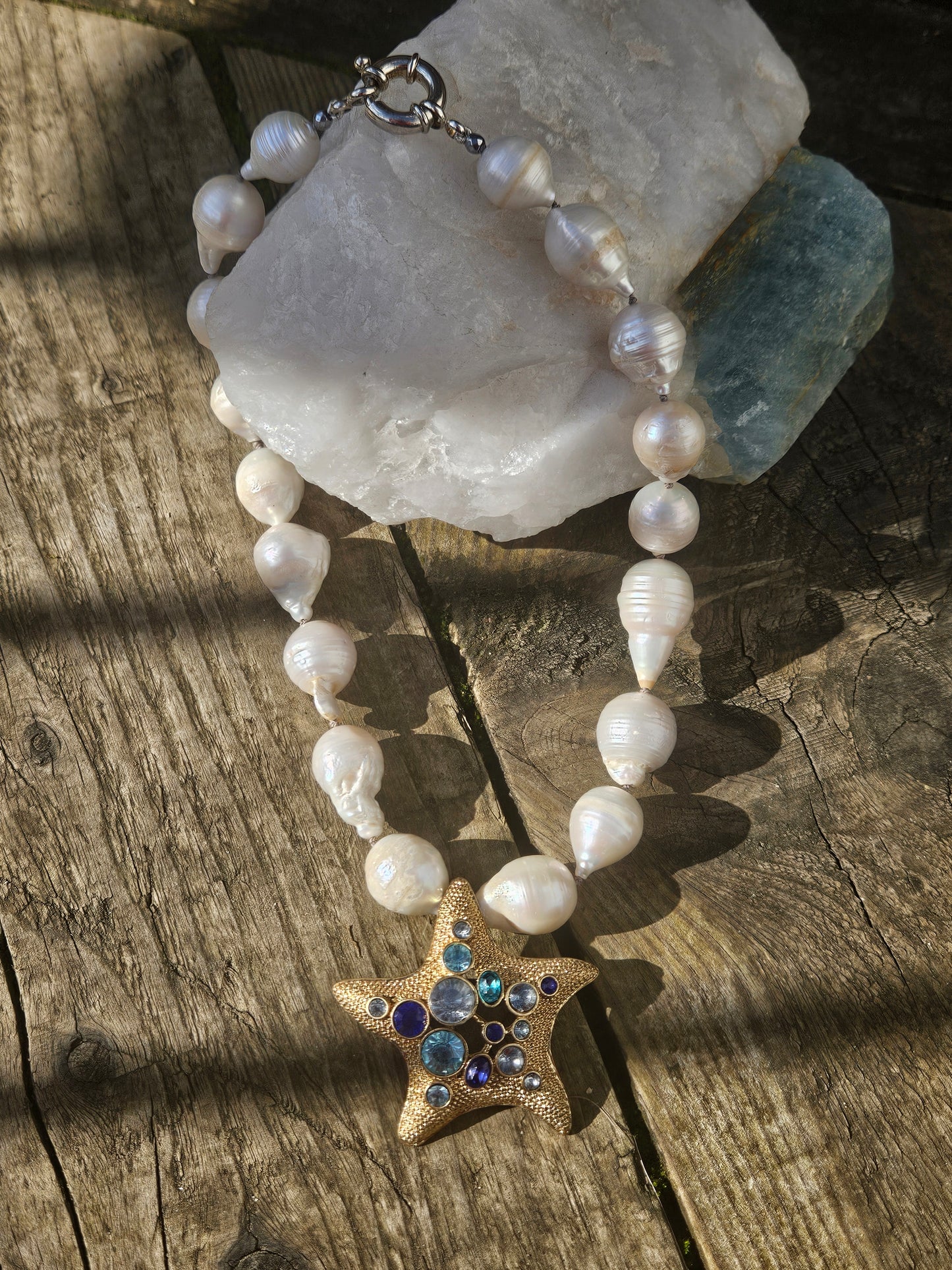 Large Pearl and Starfish Necklace