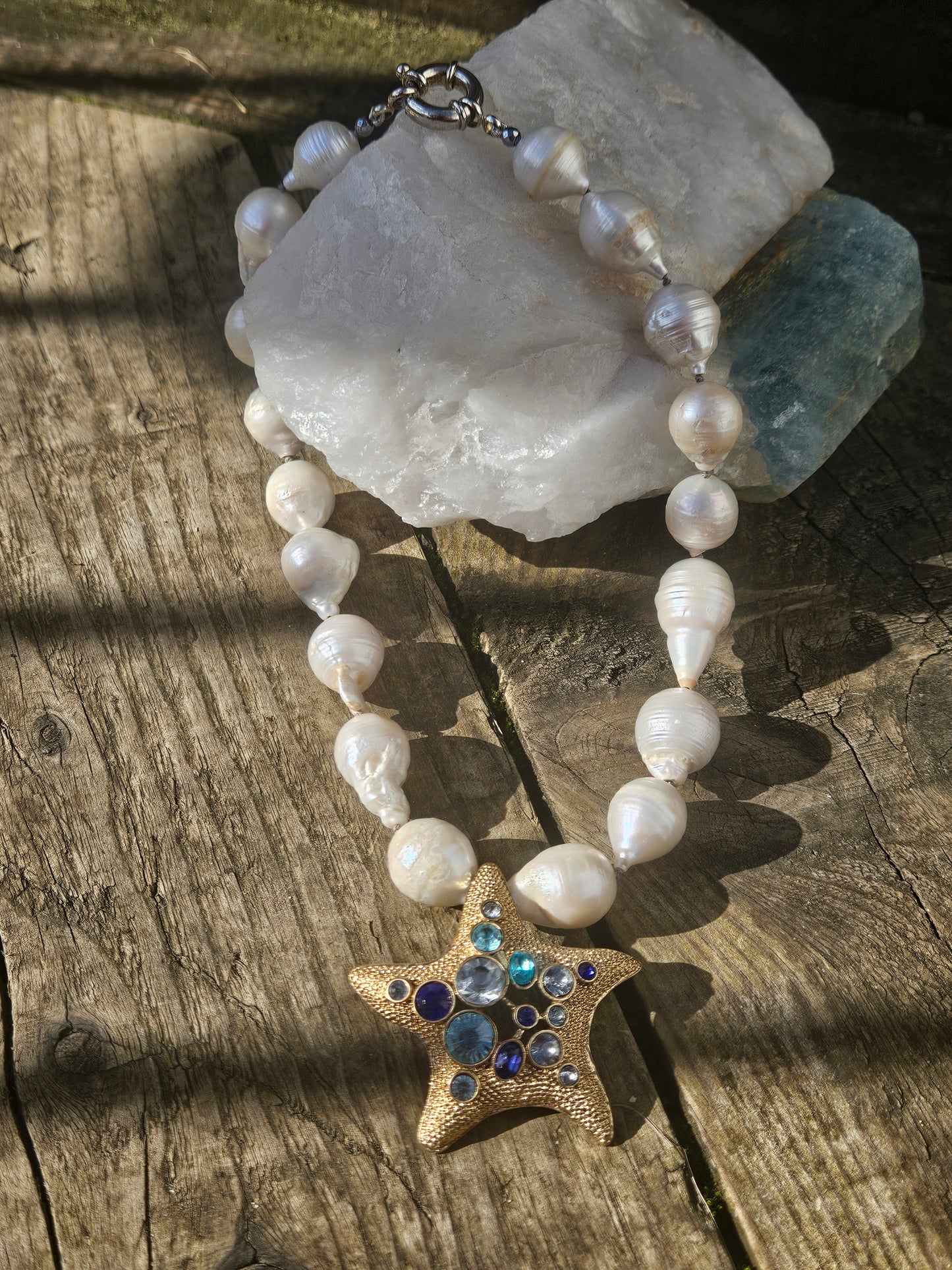 Large Pearl and Starfish Necklace