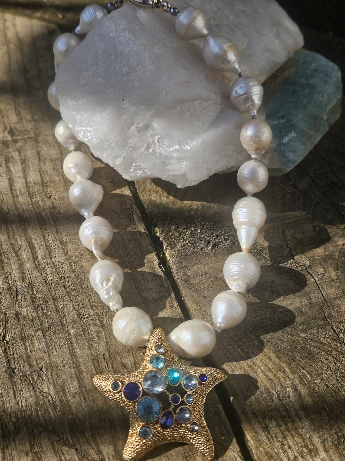 Large Pearl and Starfish Necklace