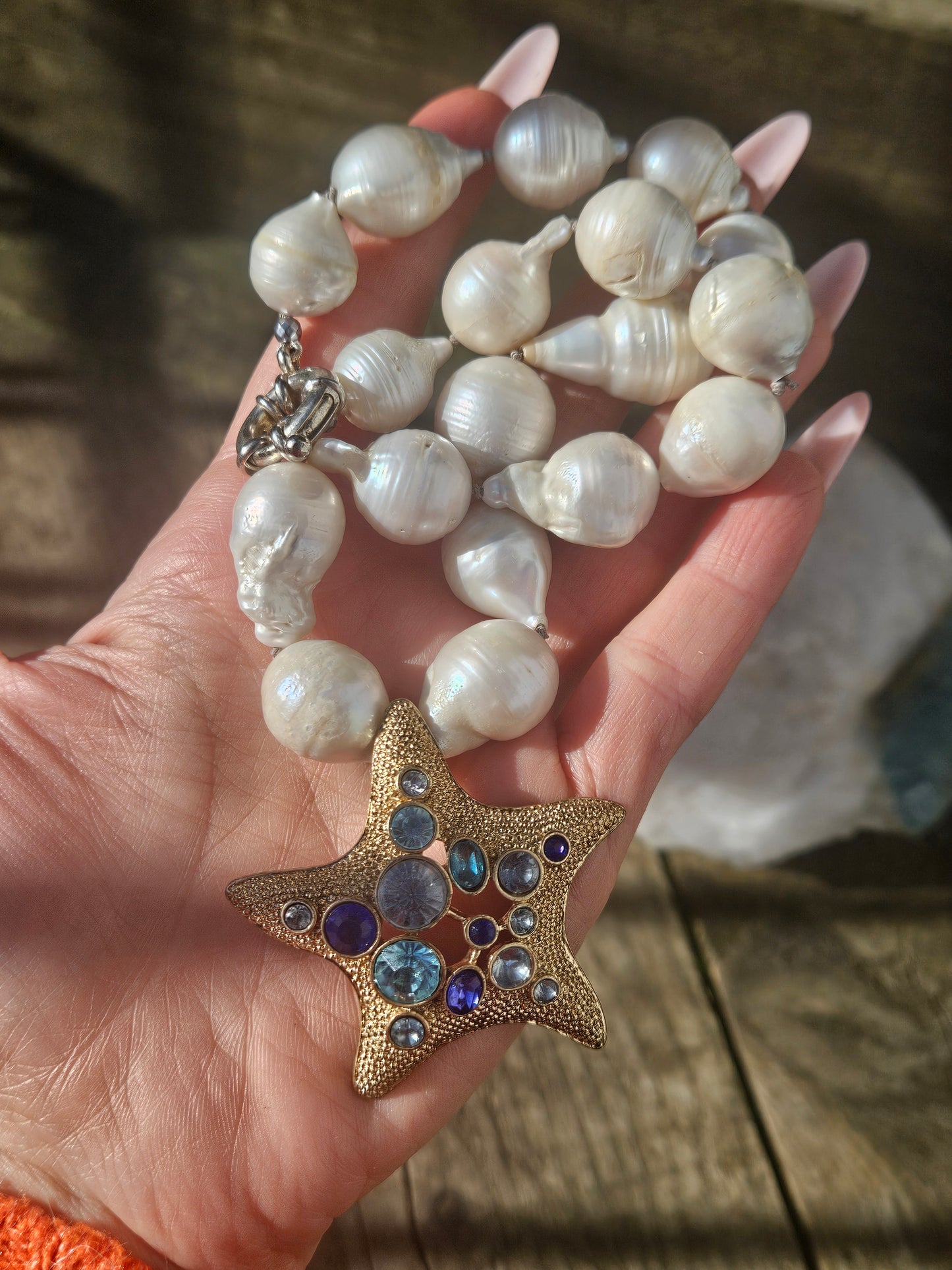 Large Pearl and Starfish Necklace