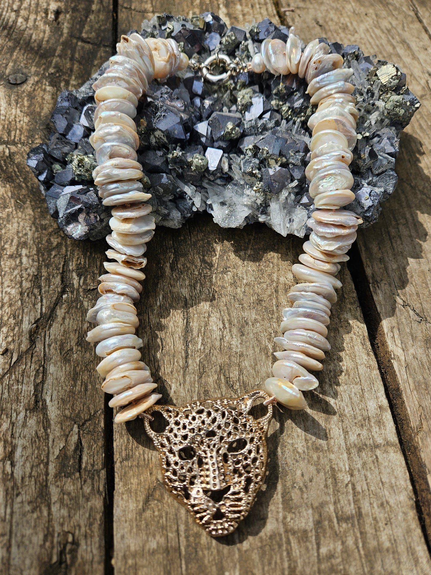 Freshwater Pearl Leopard Necklace