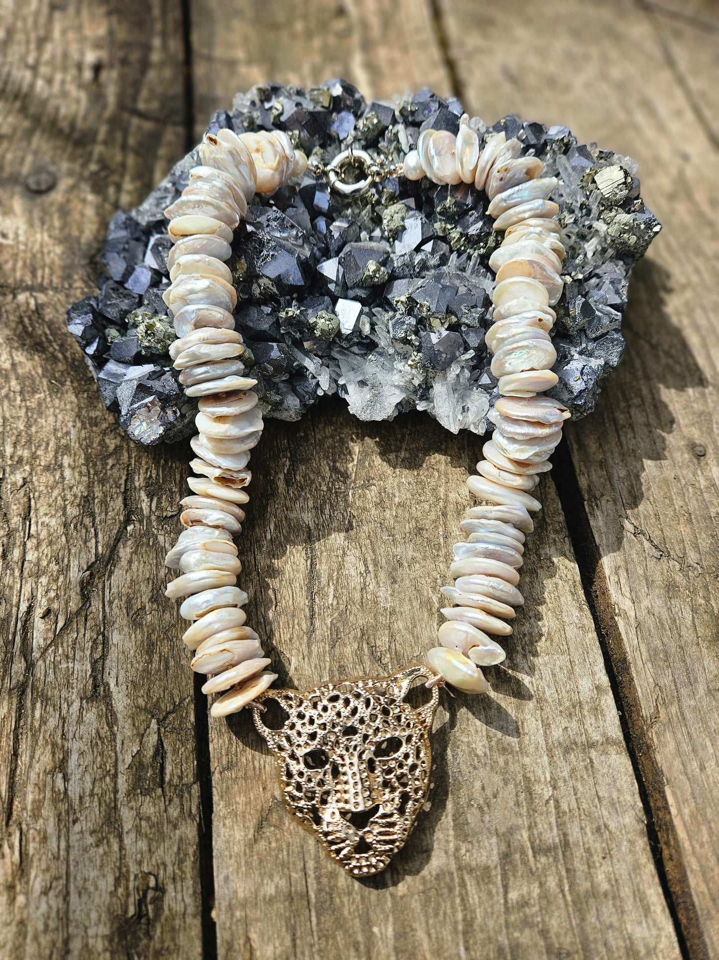 Freshwater Pearl Leopard Necklace