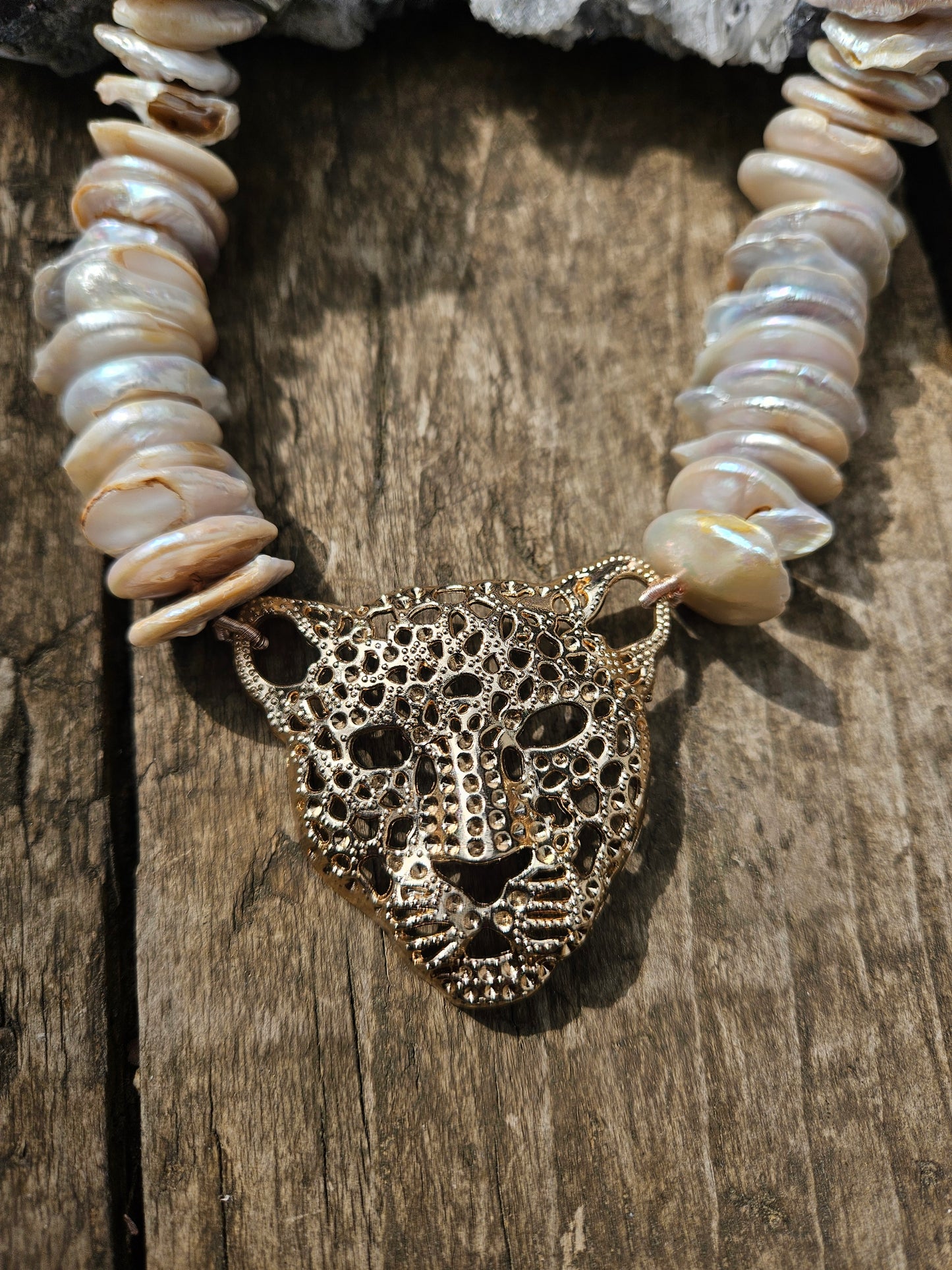 Freshwater Pearl Leopard Necklace