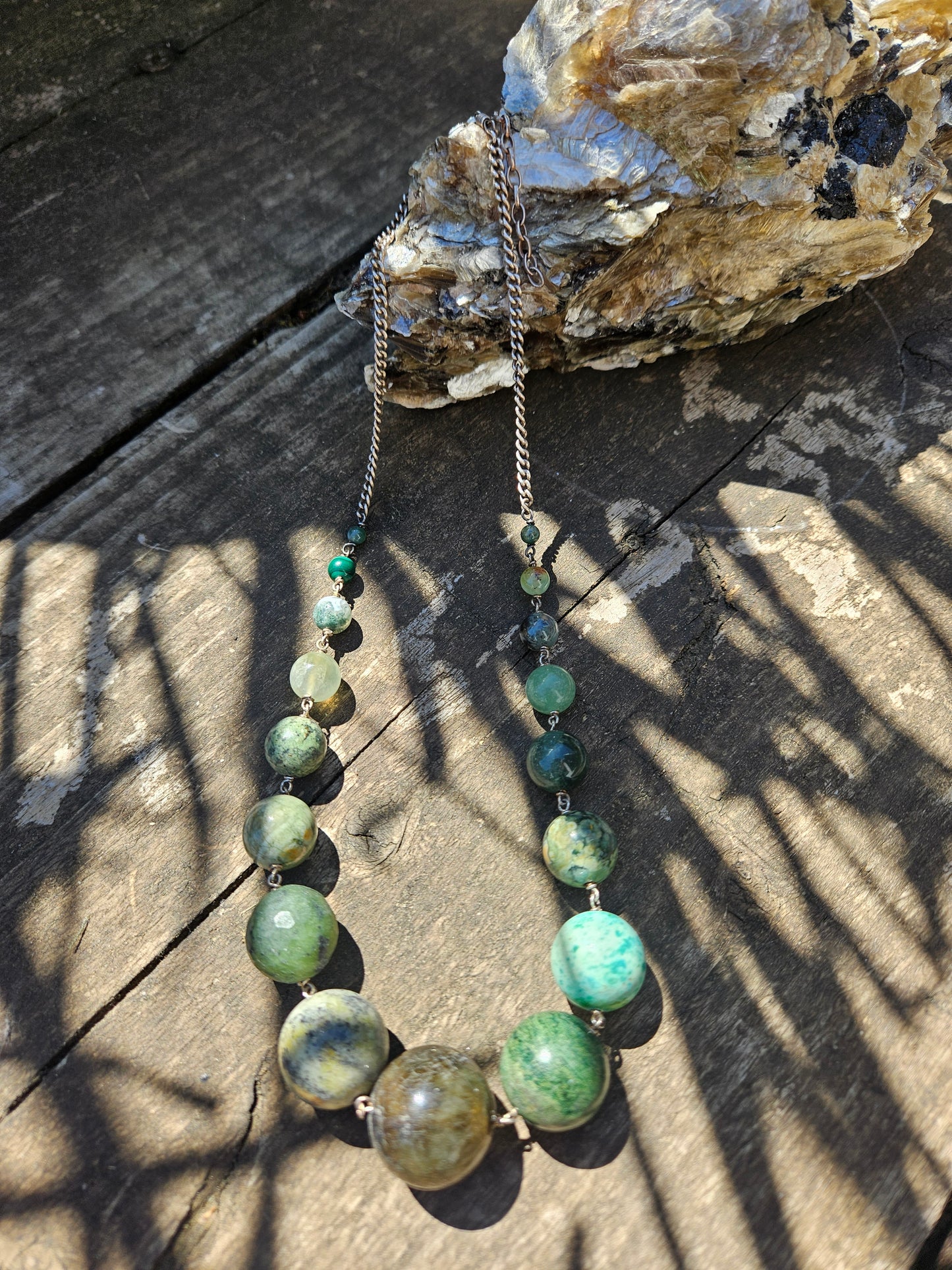 Multi Green Gemstone Necklace