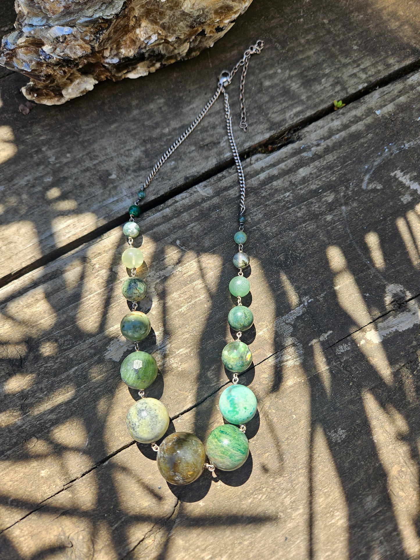 Multi Green Gemstone Necklace