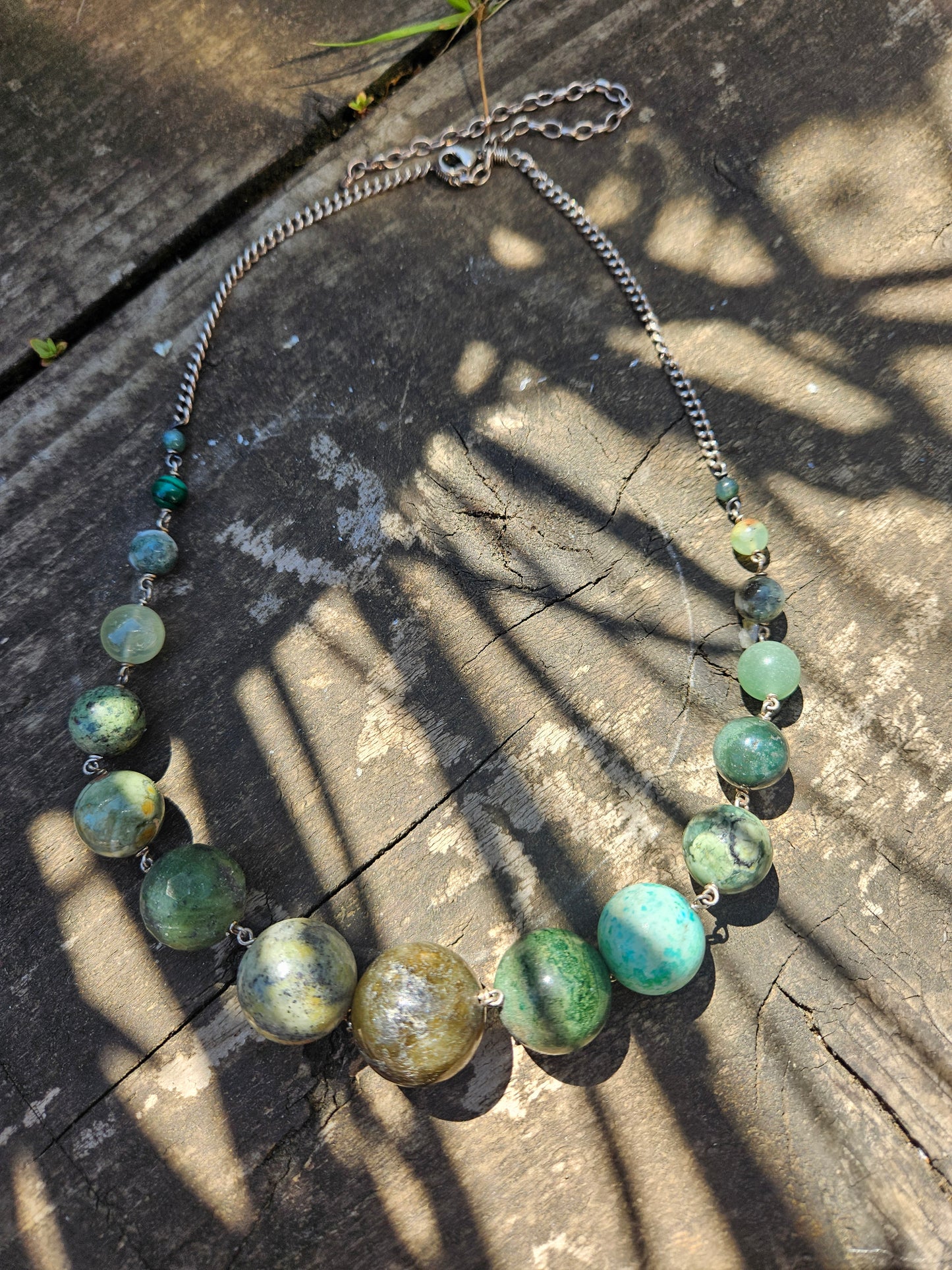 Multi Green Gemstone Necklace