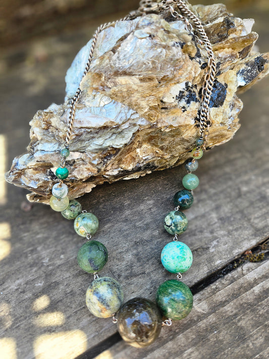 Multi Green Gemstone Necklace