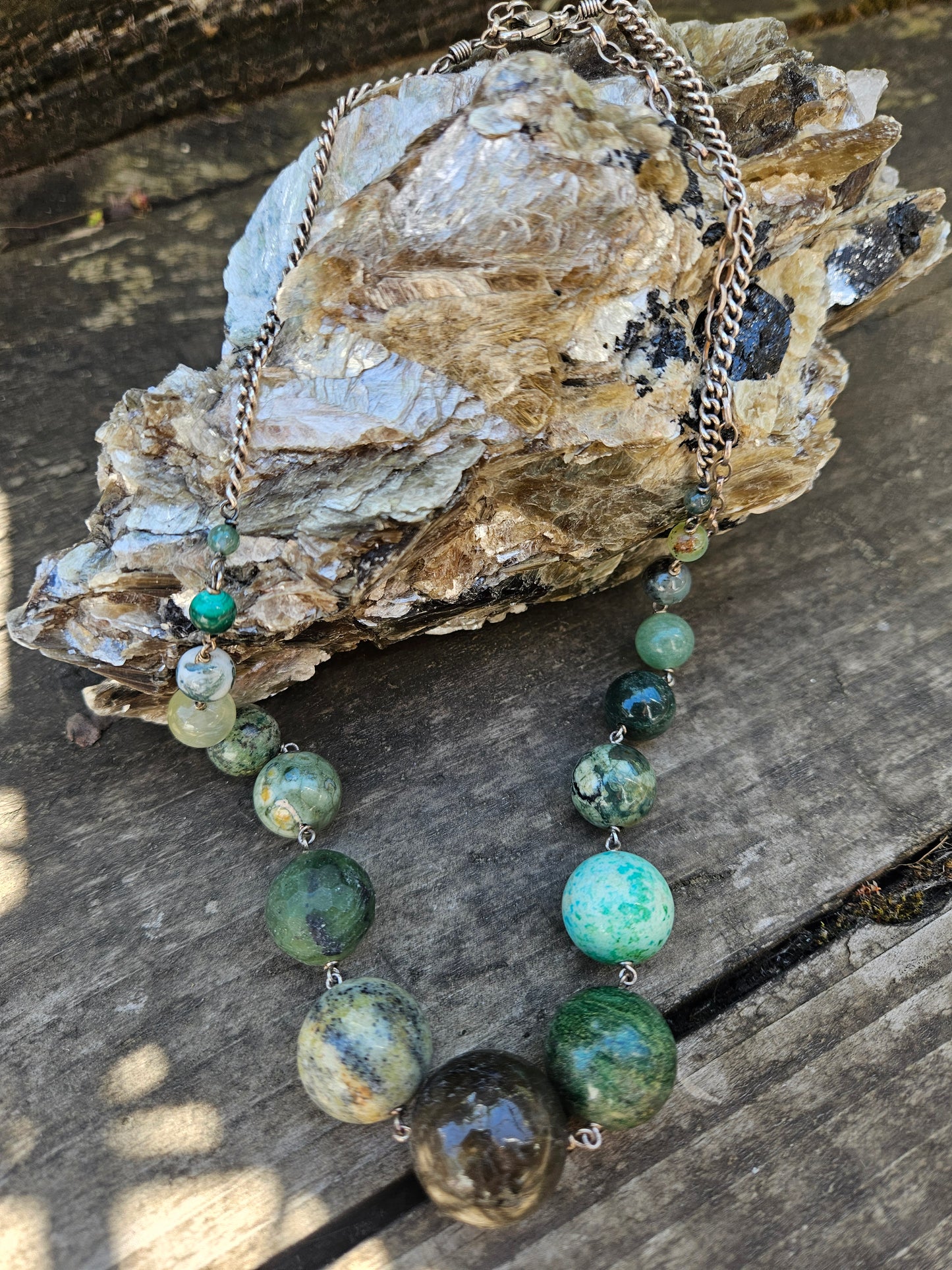 Multi Green Gemstone Necklace