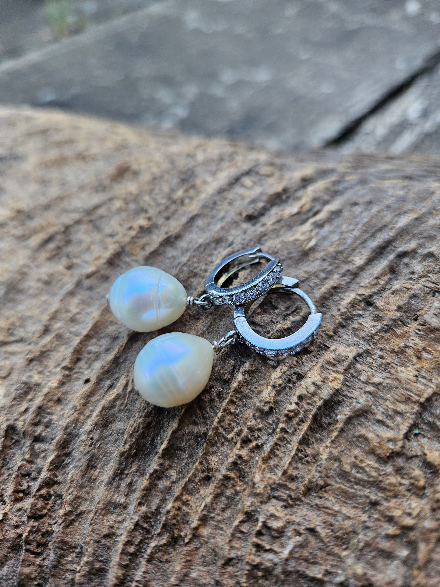 Sparkly 925 Silver Hoop Earrings