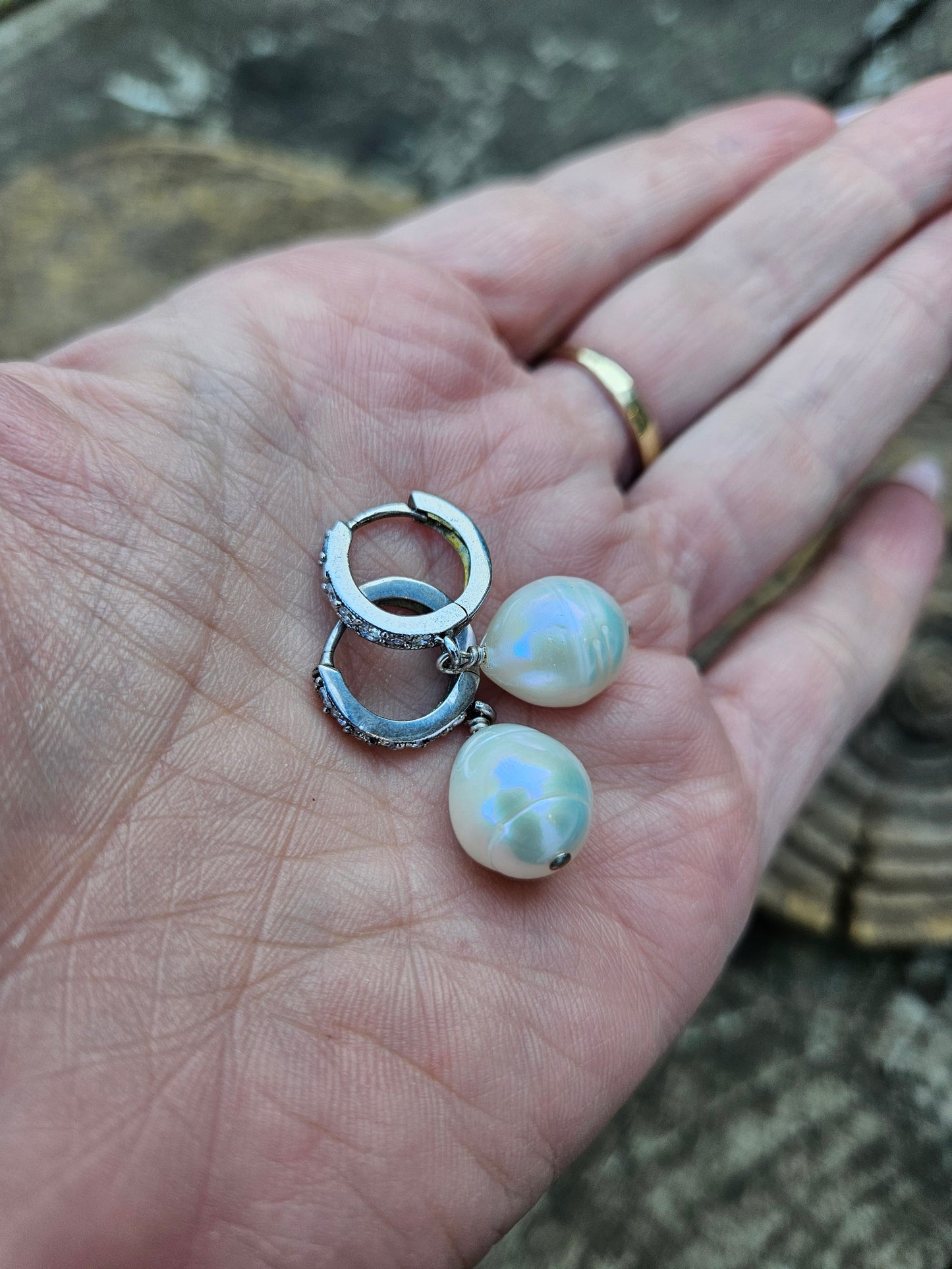 Sparkly 925 Silver Hoop Earrings