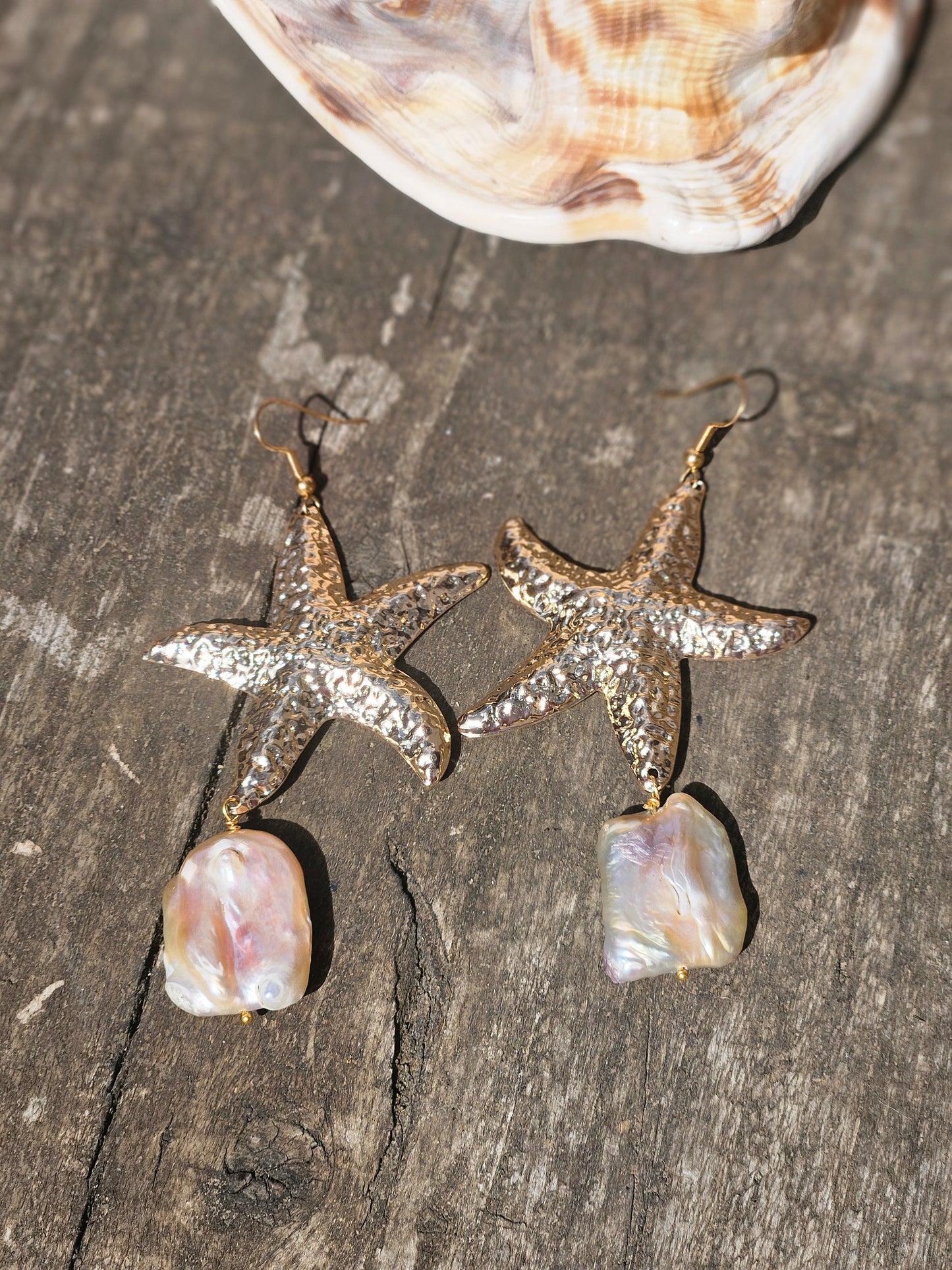 Freshwater Pearl Starfish Earrings