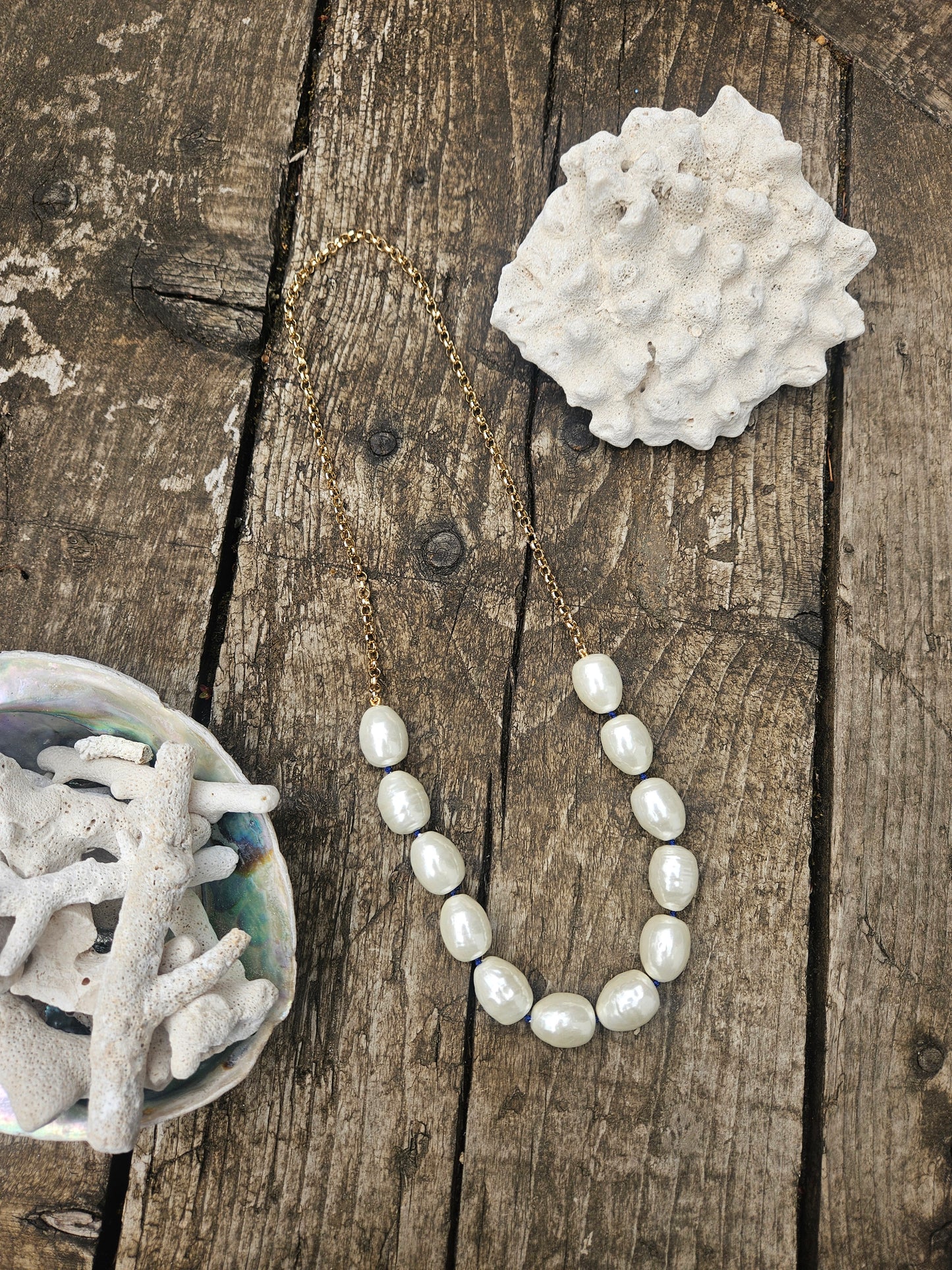 Majorcan Pearl and Chain Necklace