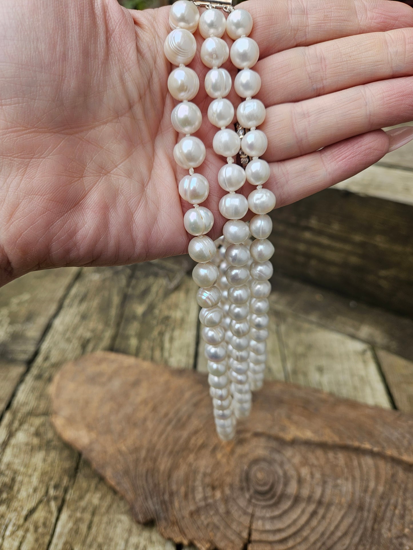 3 Row Freshwater Pearl Necklace