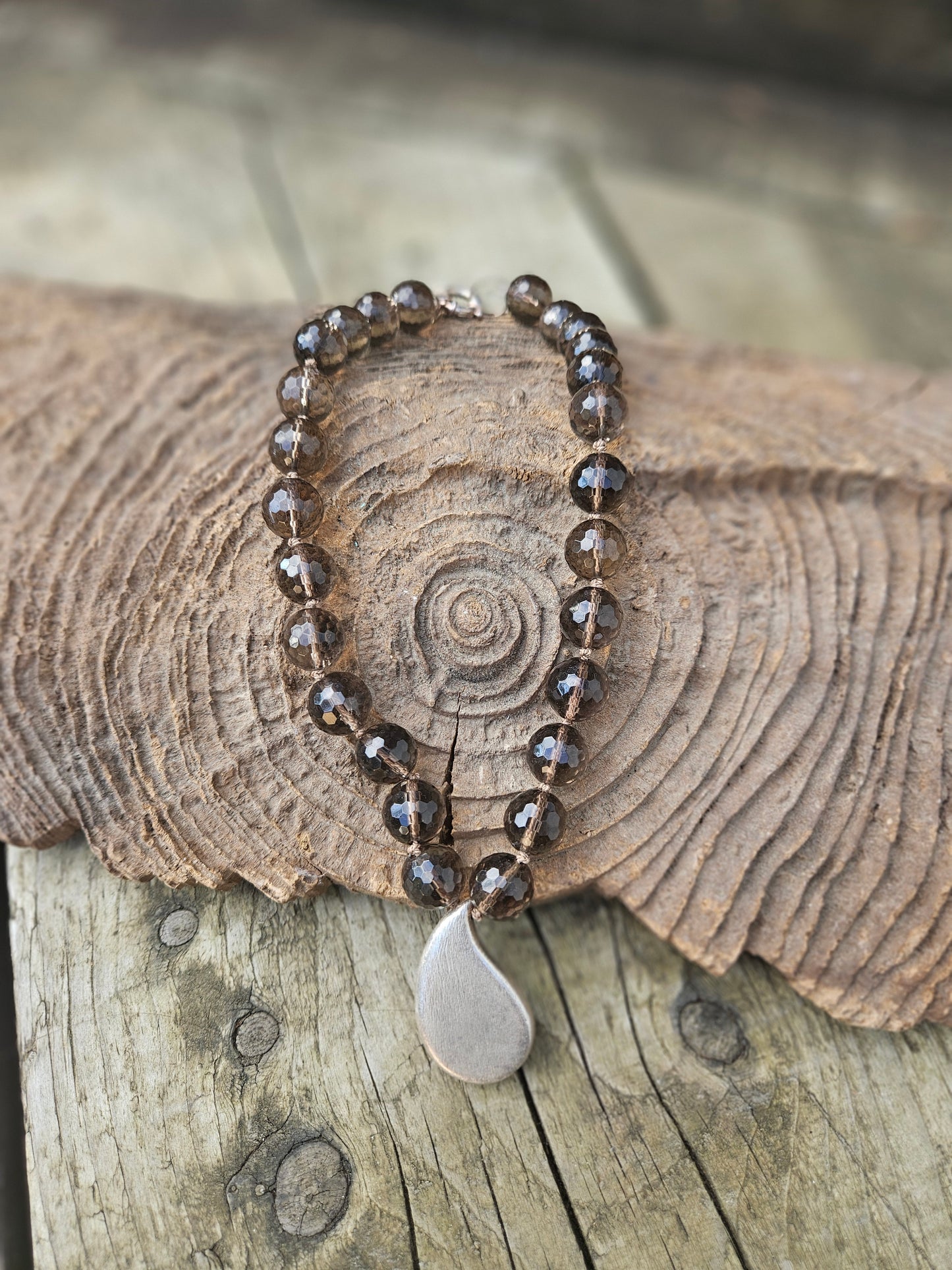 Smoky Quartz Teardrop Necklace