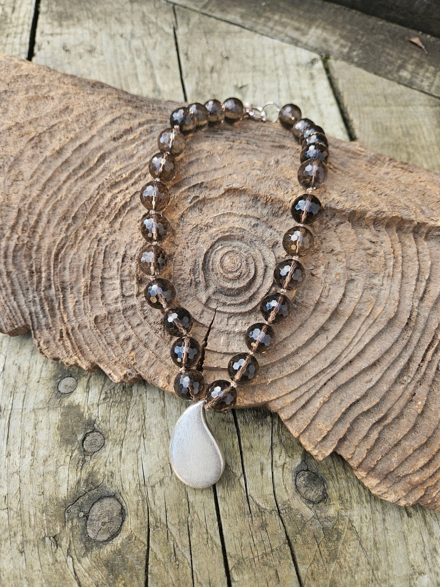 Smoky Quartz Teardrop Necklace