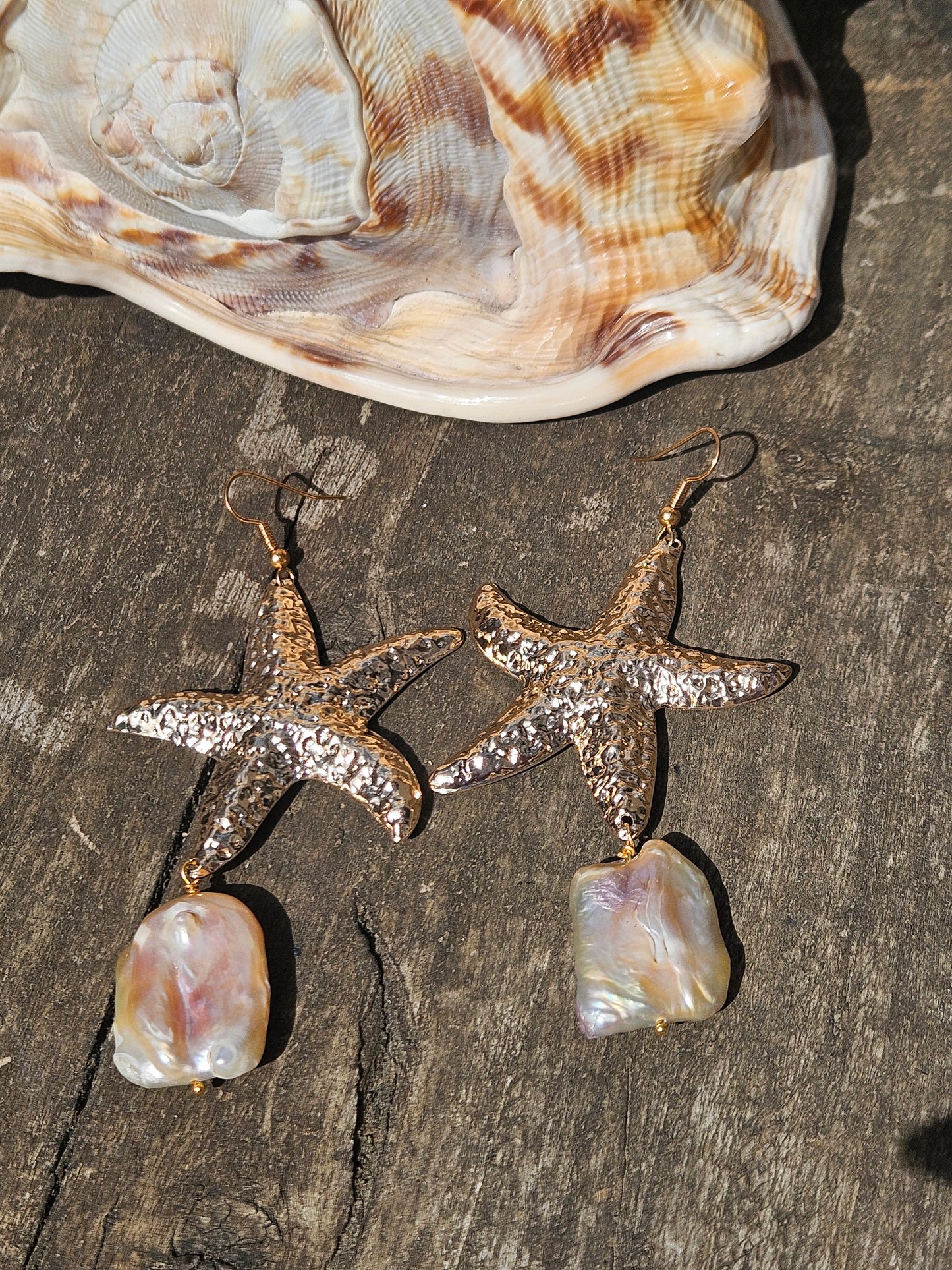 Freshwater Pearl Starfish Earrings