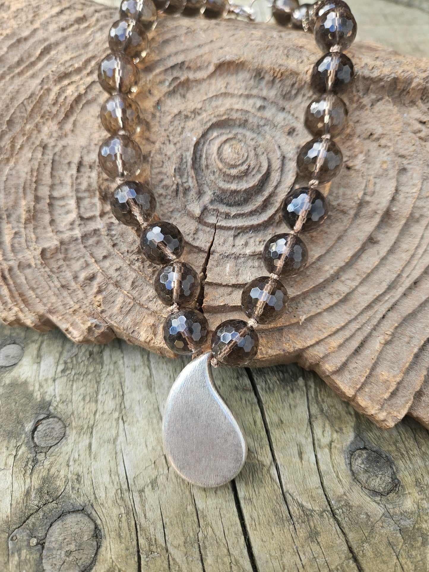 Smoky Quartz Teardrop Necklace