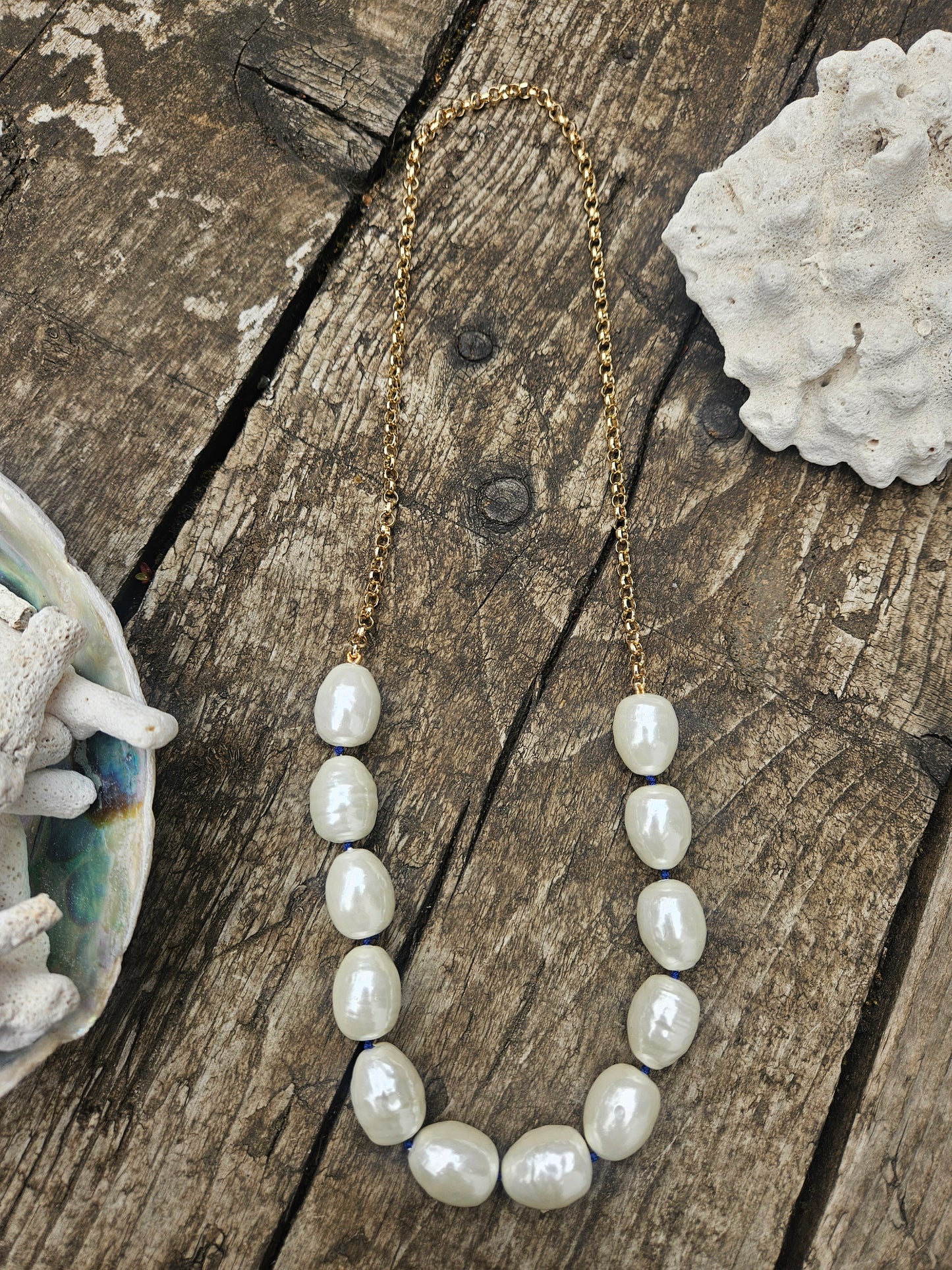 Majorcan Pearl and Chain Necklace