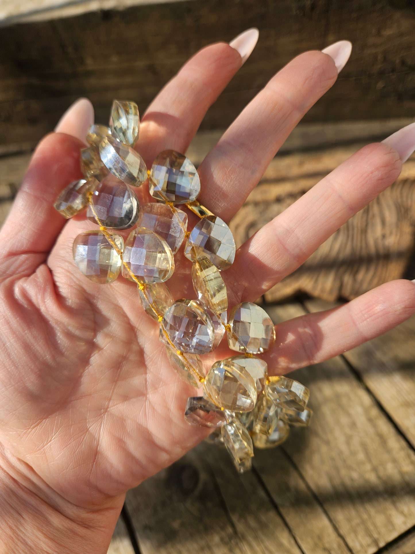 Faceted Golden Crystal Necklace