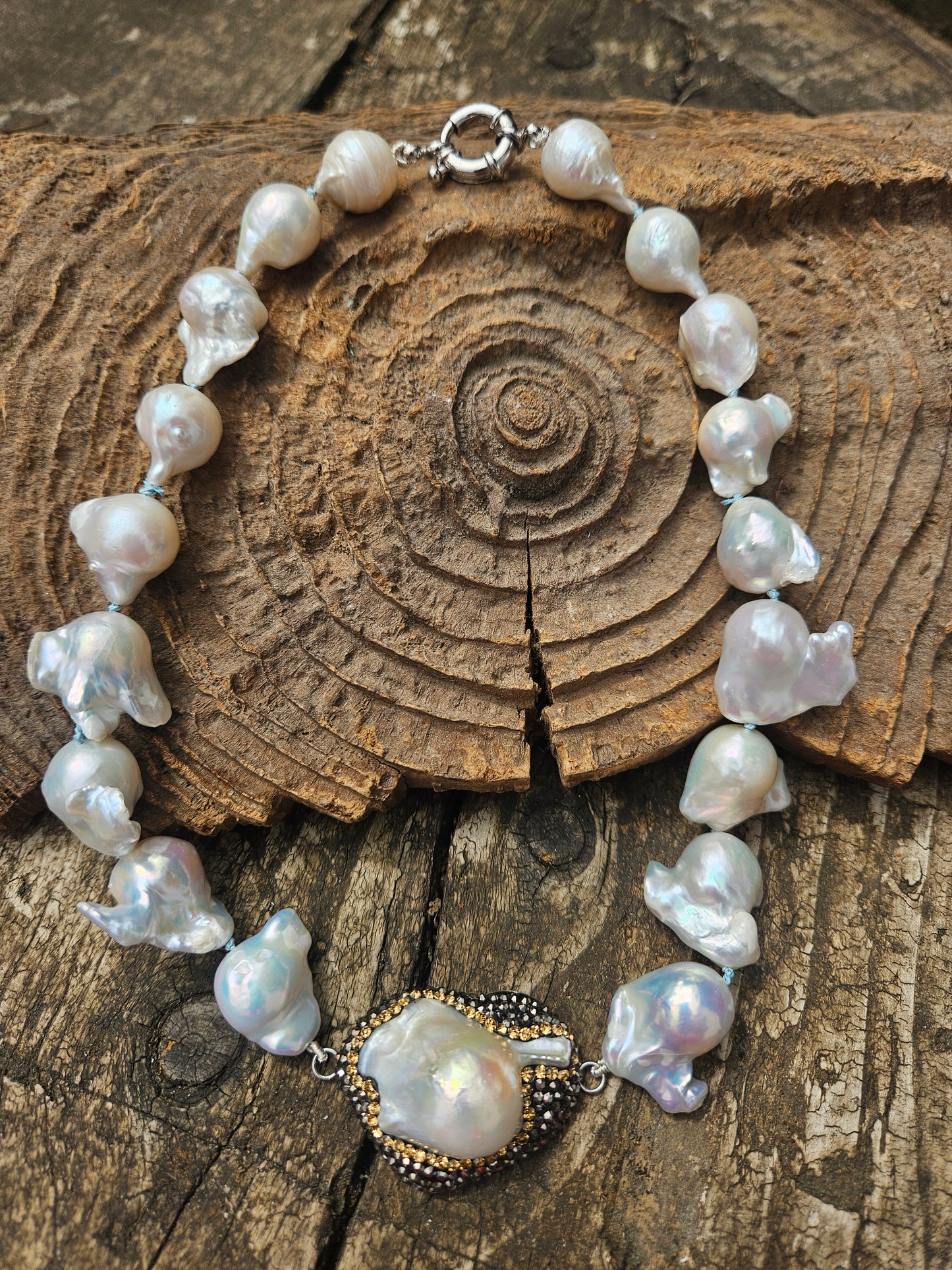 Sparkly Baroque Pearl Necklace