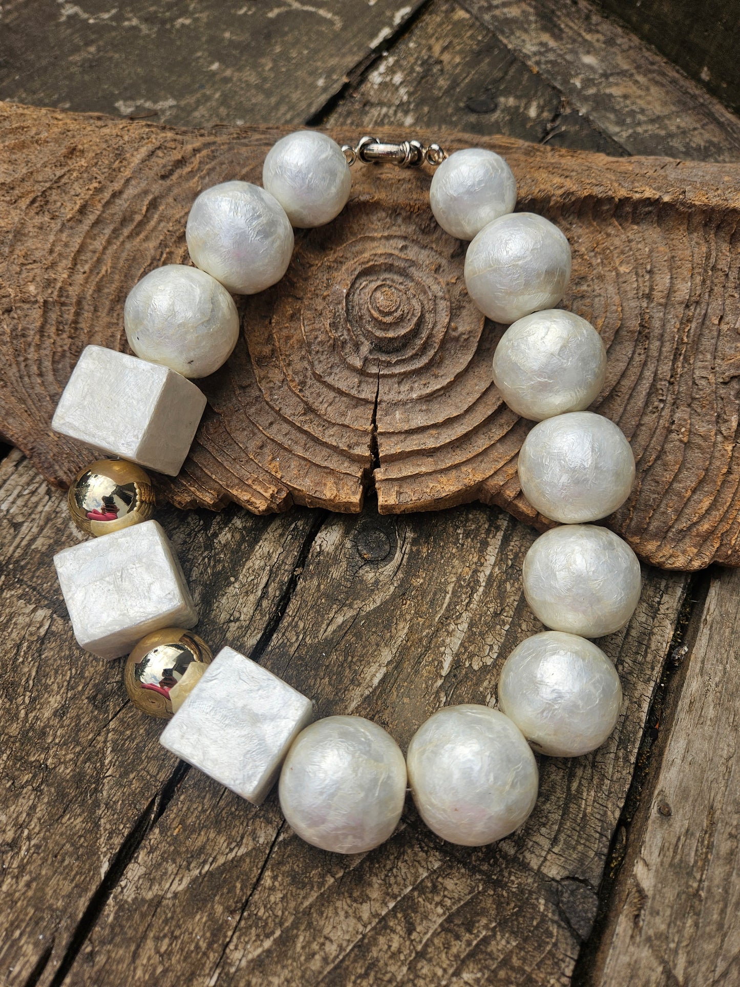 Mother of Pearl Statement Necklace