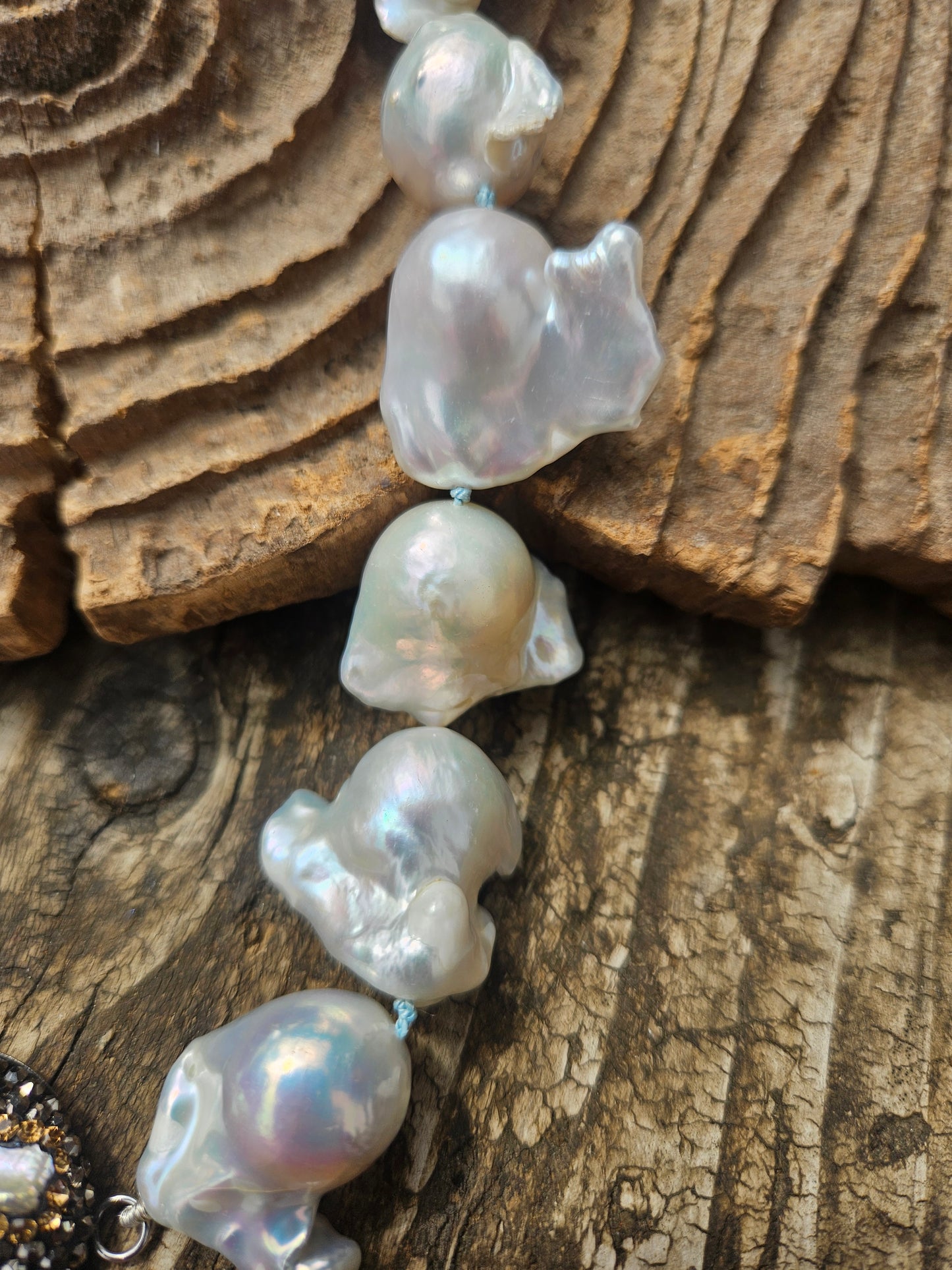 Sparkly Baroque Pearl Necklace