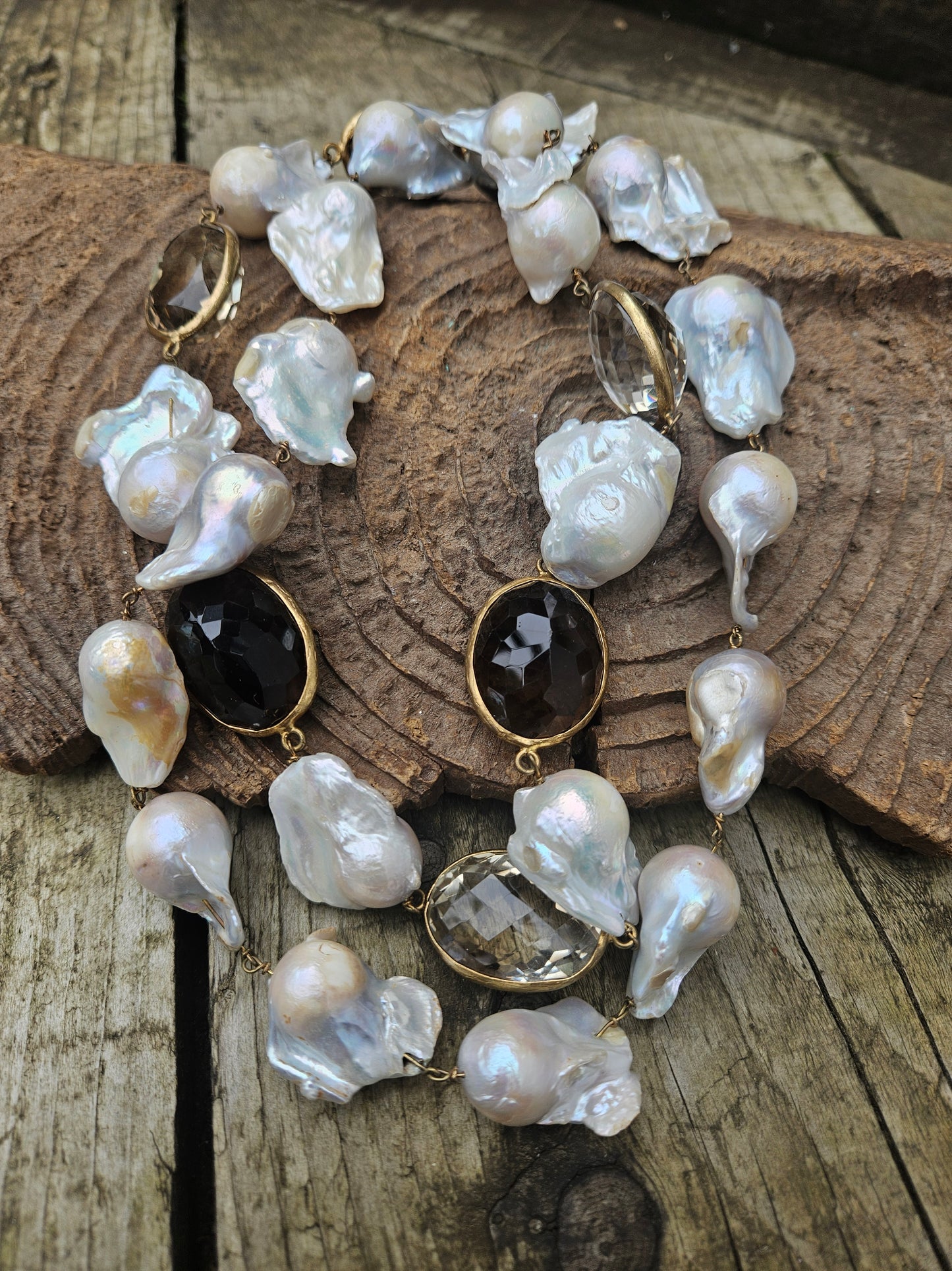 Baroque Pearl and Quartz Necklace