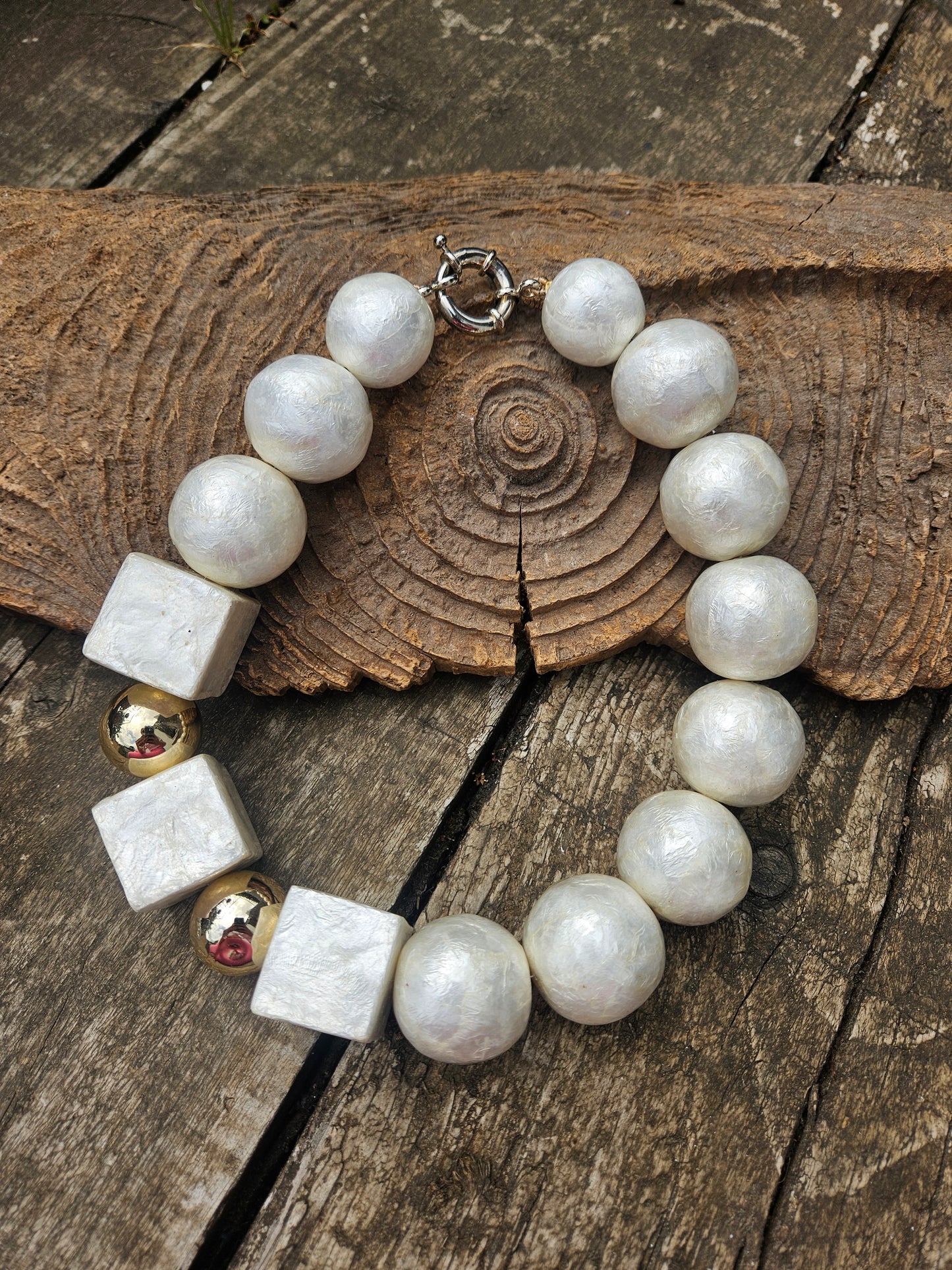 Mother of Pearl Statement Necklace