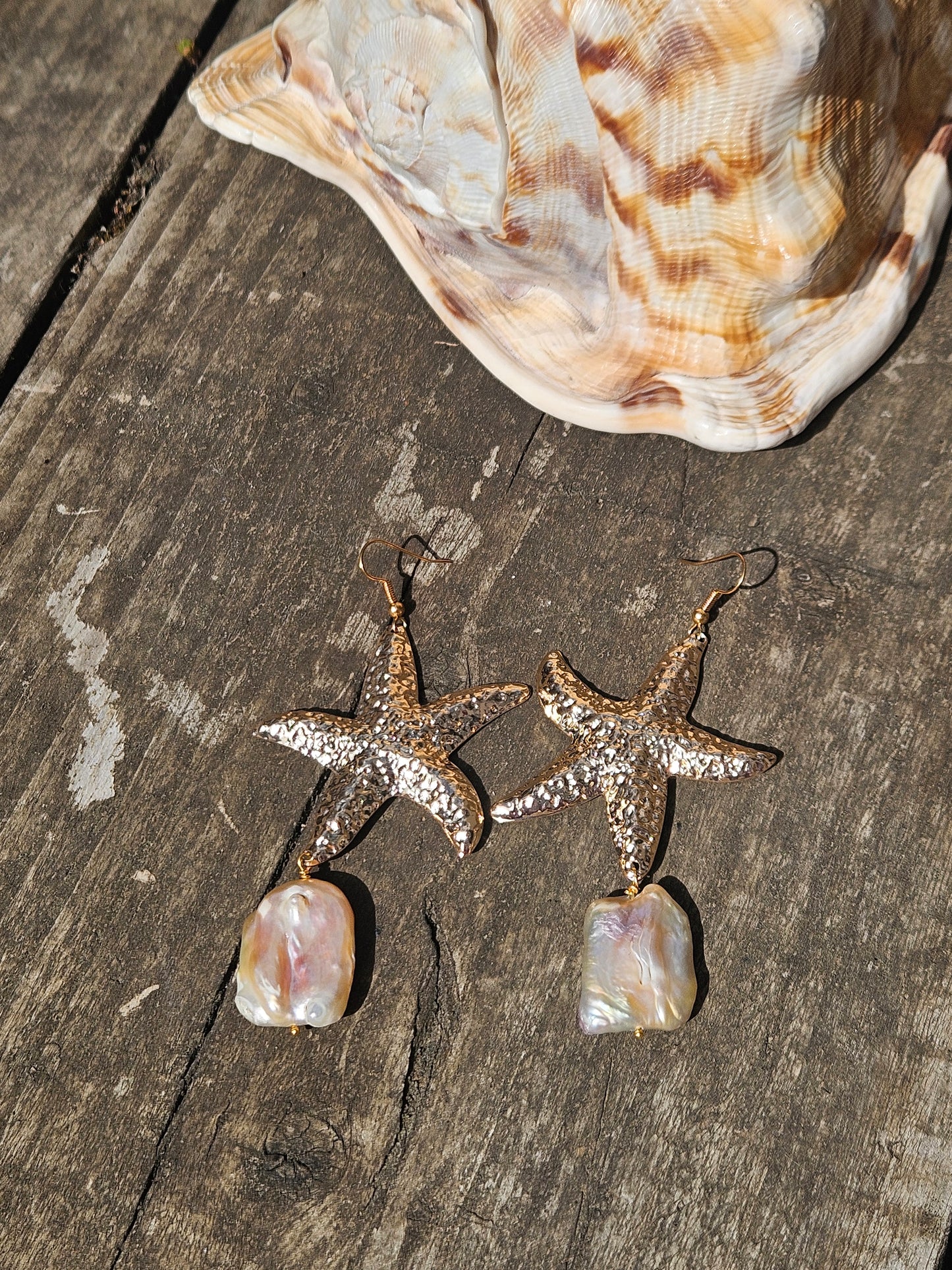Freshwater Pearl Starfish Earrings