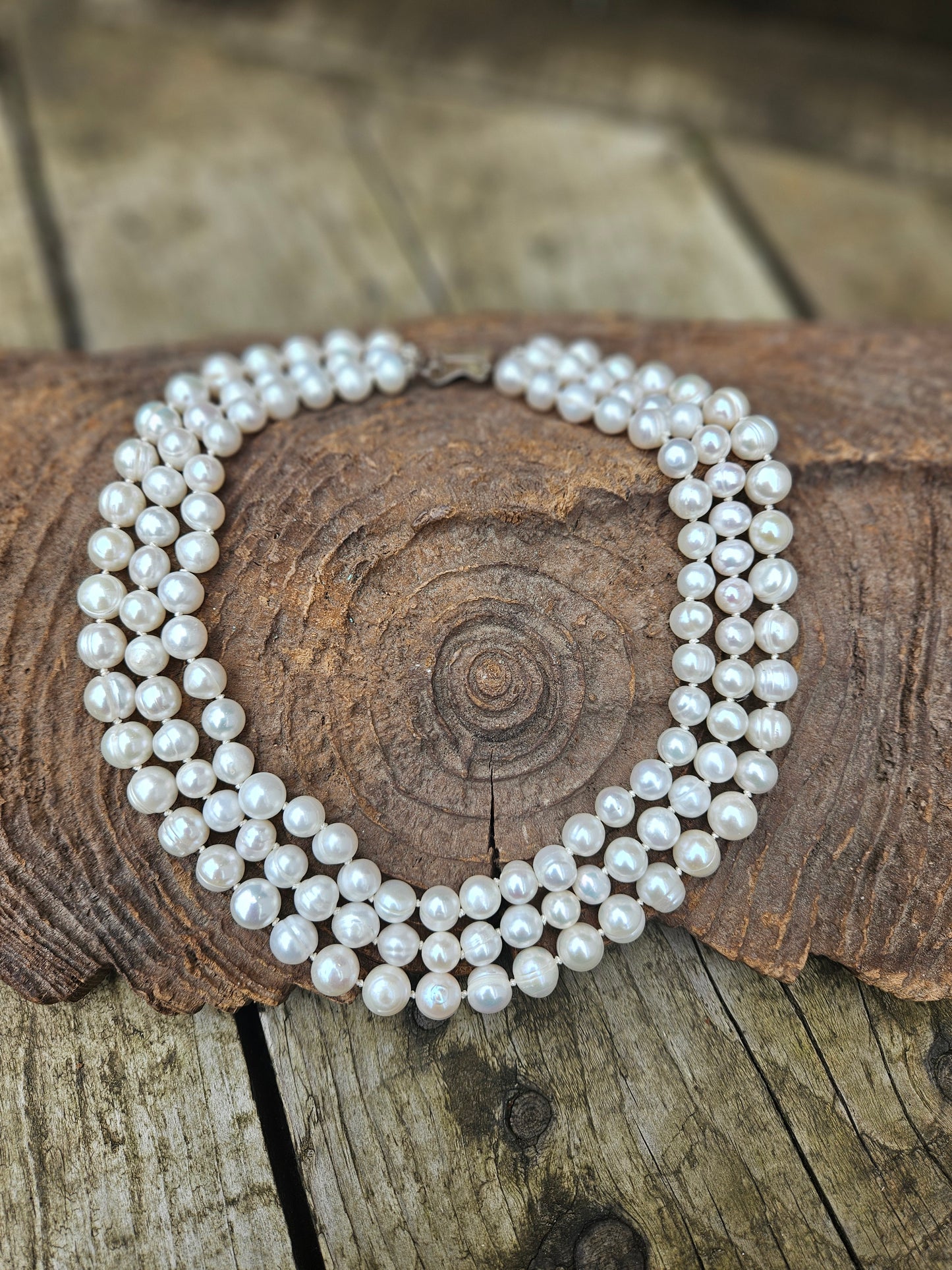 3 Row Freshwater Pearl Necklace