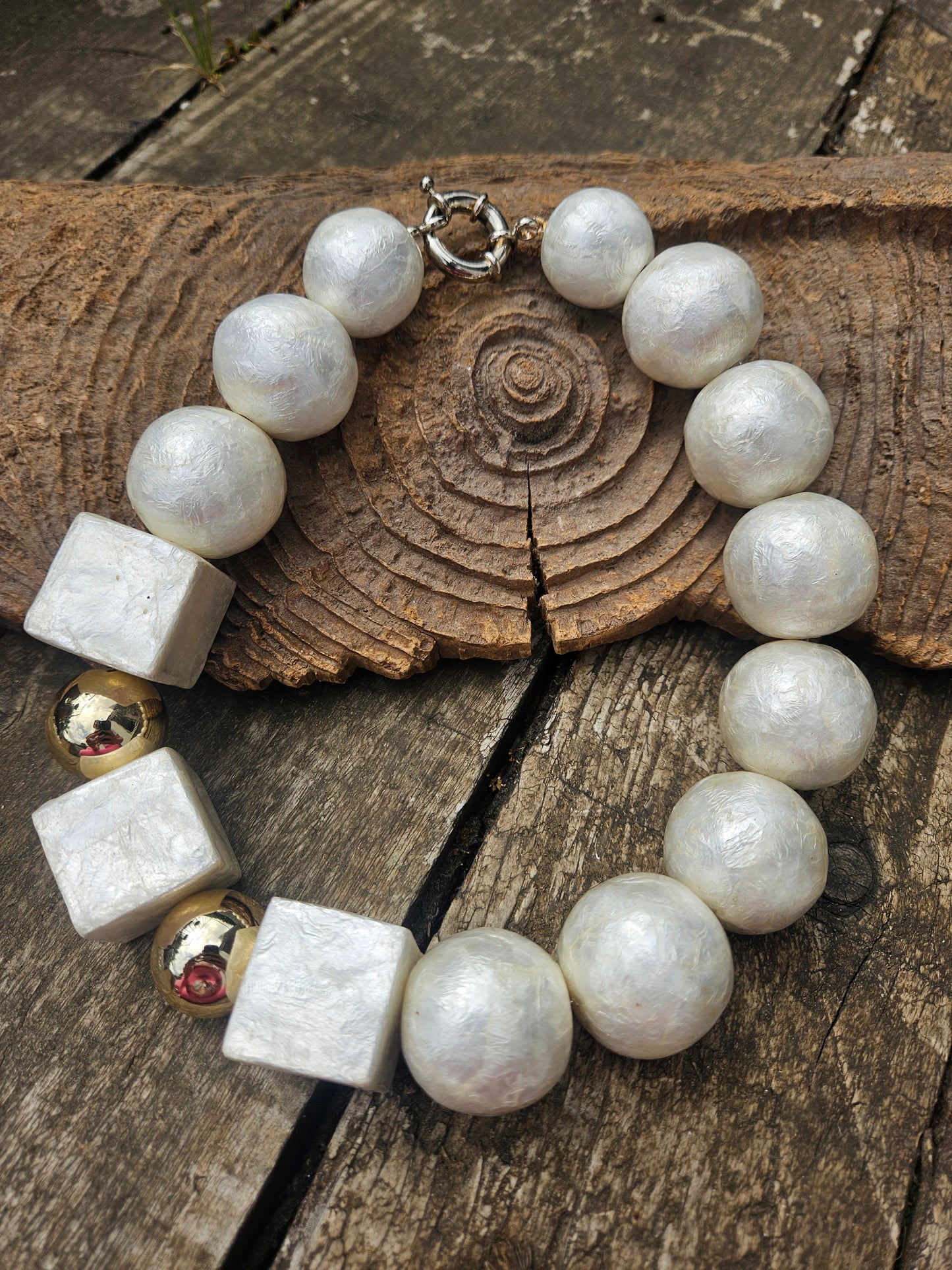 Mother of Pearl Statement Necklace