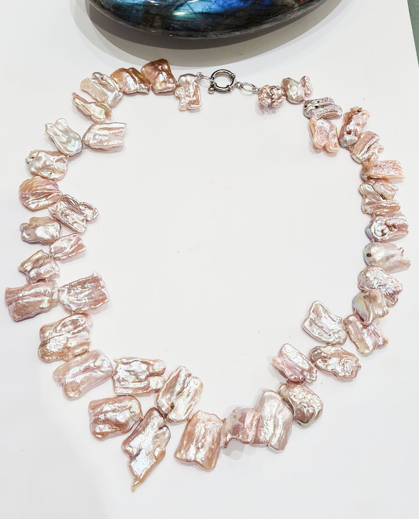 Irregular Pink Pearl Necklace